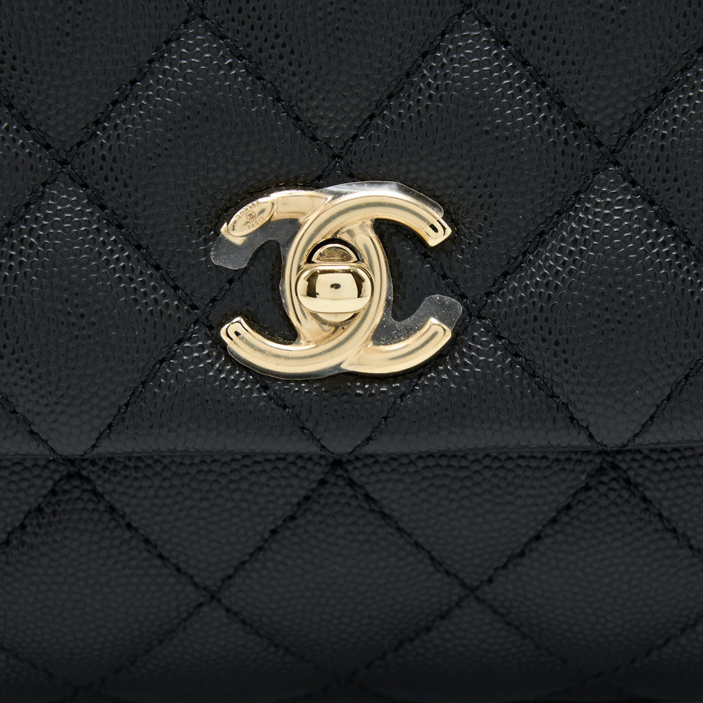 CHANEL SMALL COCO HANDLE CAVIAR BLACK LGHW
