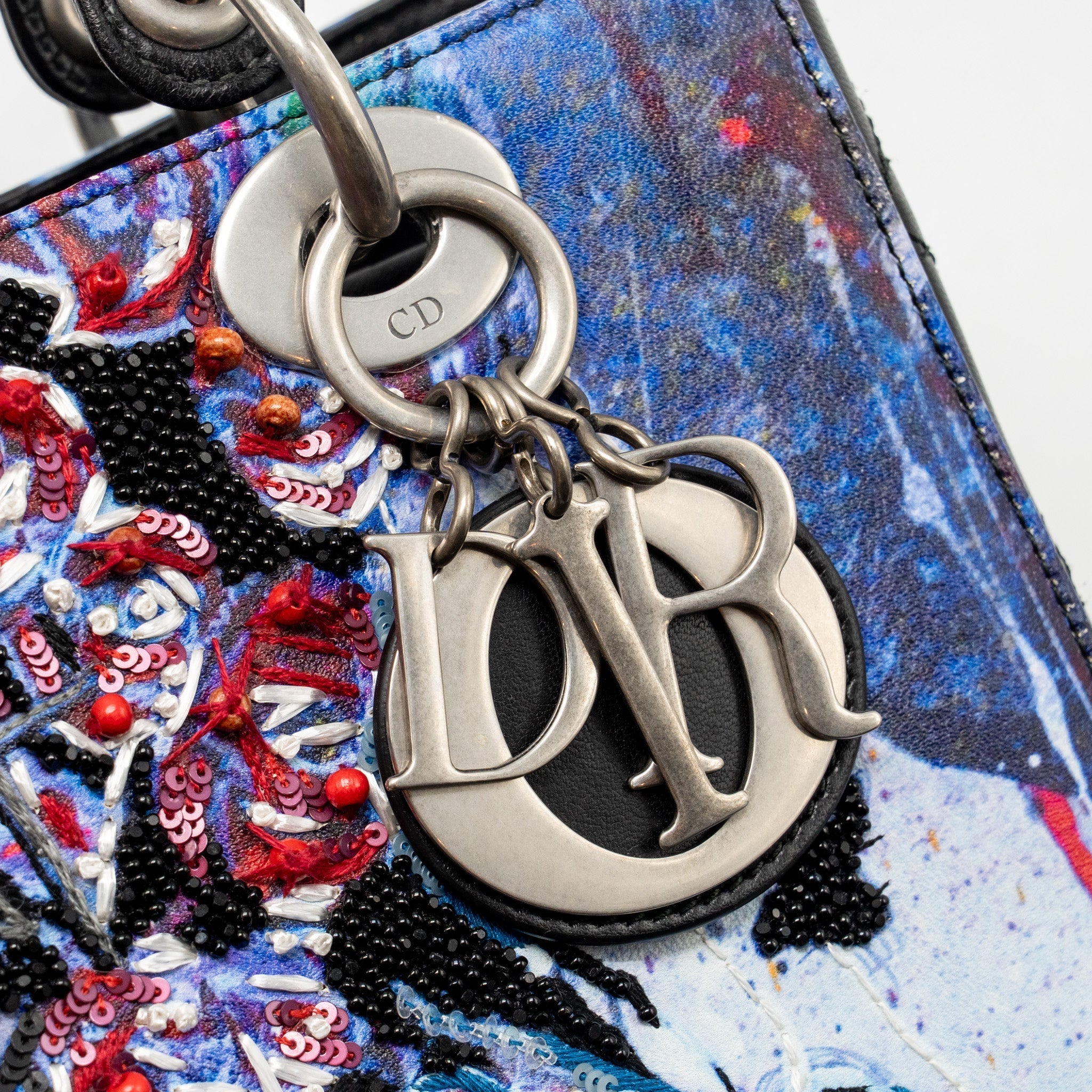 DIOR MEDIUM LADY DIOR ART BAG BETTY MARIANI LIMITED EDITION LEATHER MULTICOLOUR SHW