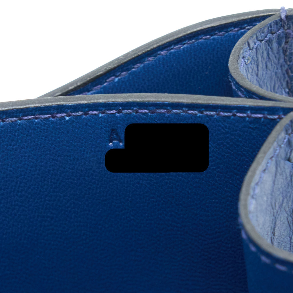 HERMES MINI CONSTANCE OSTRICH 7L BLEU DE MALTE SHW