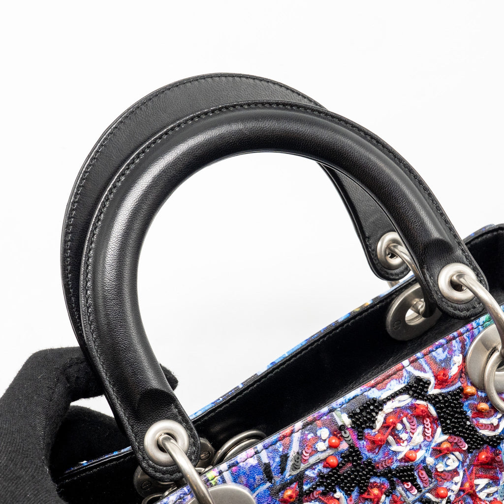 DIOR MEDIUM LADY DIOR ART BAG BETTY MARIANI LIMITED EDITION LEATHER MULTICOLOUR SHW