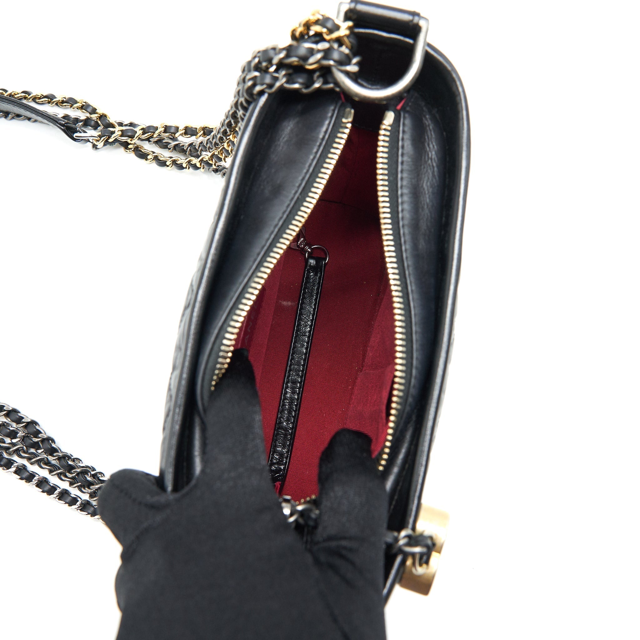 CHANEL SMALL GABRIELLE HOBO BAG BLACK