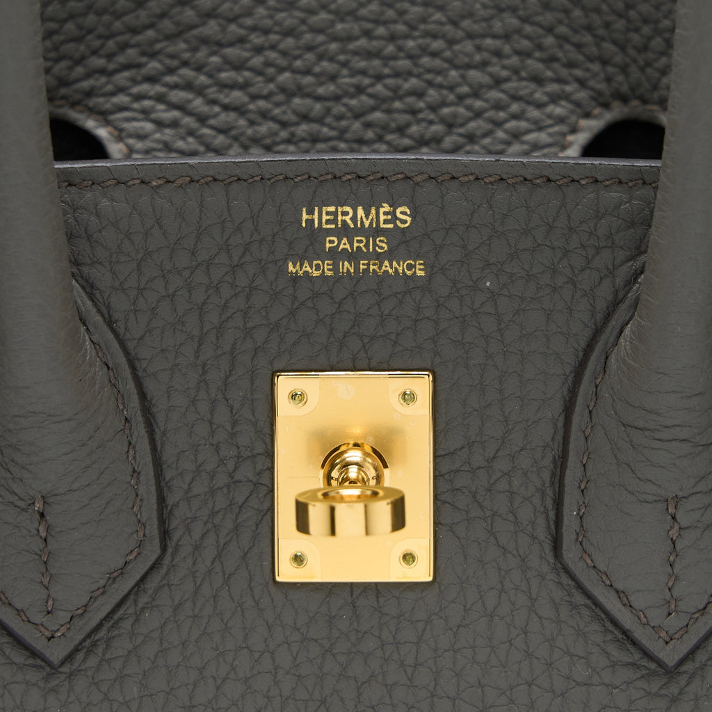 HERMES BIRKIN 25 TOGO 8F GRIS ETAIN GHW