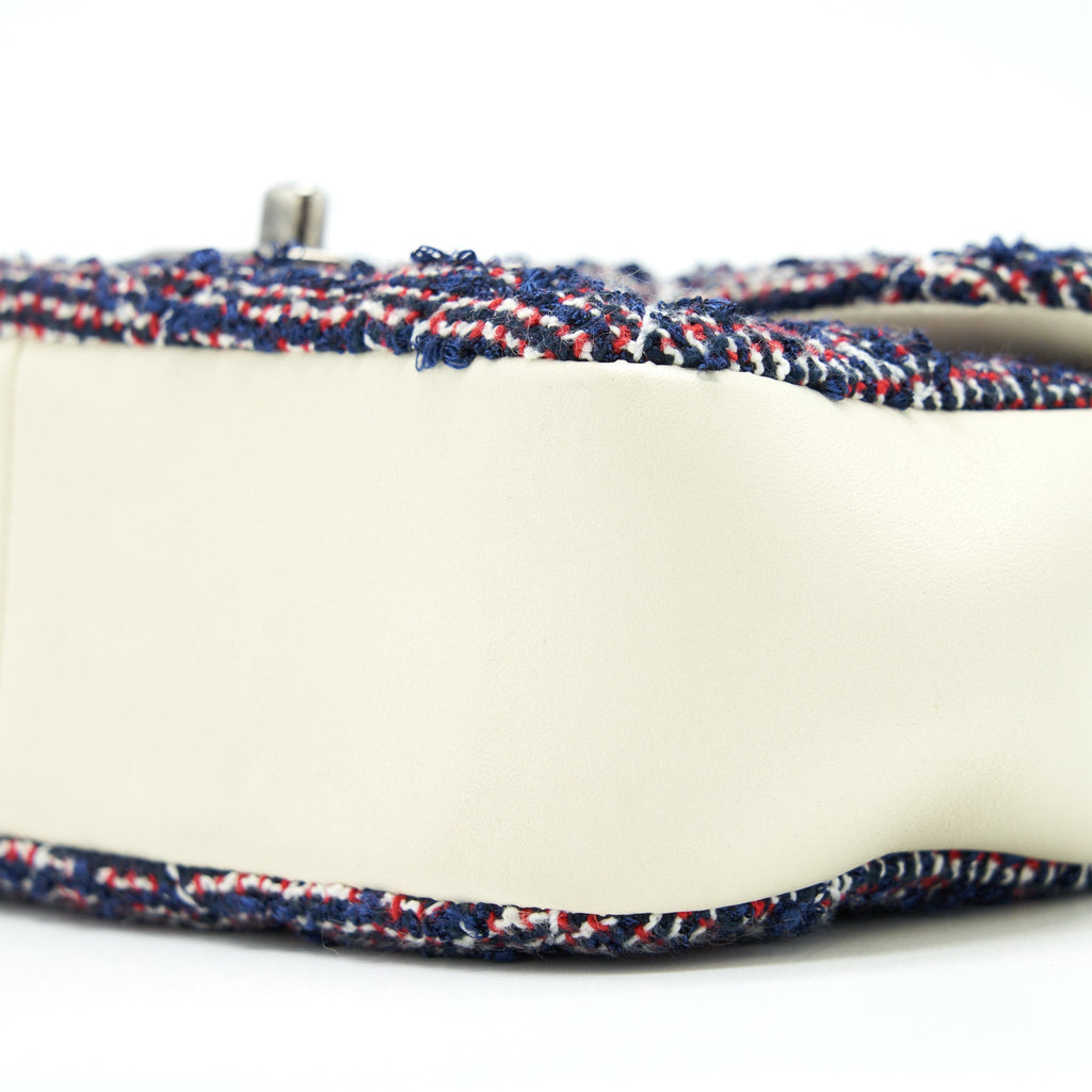 CHANEL SEASONAL MINI FLAP BAG TWEED BLUE/ MULTICOLOUR RUTHENIUM HARDWARE