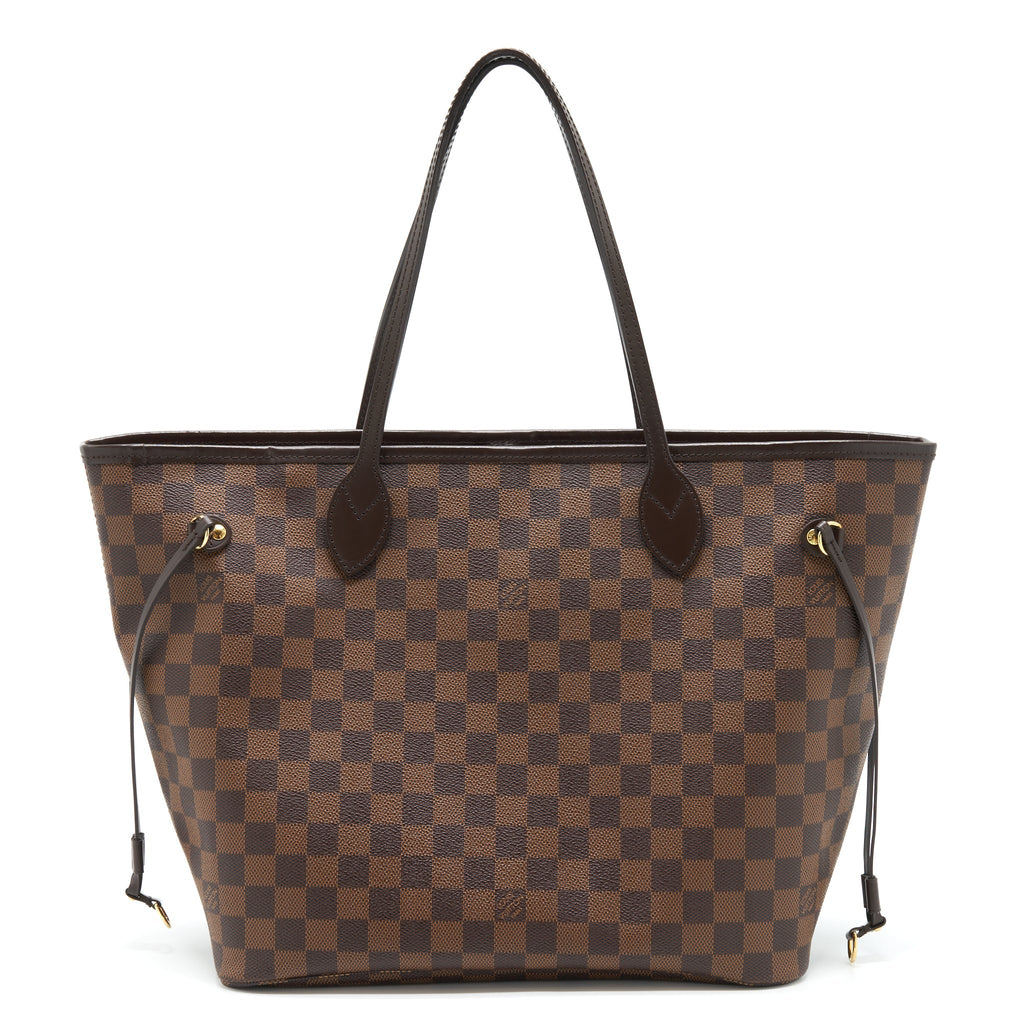 LOUIS VUITTON NEVERFULL MM DAMIER EBENE ROSE BALLERINE GHW