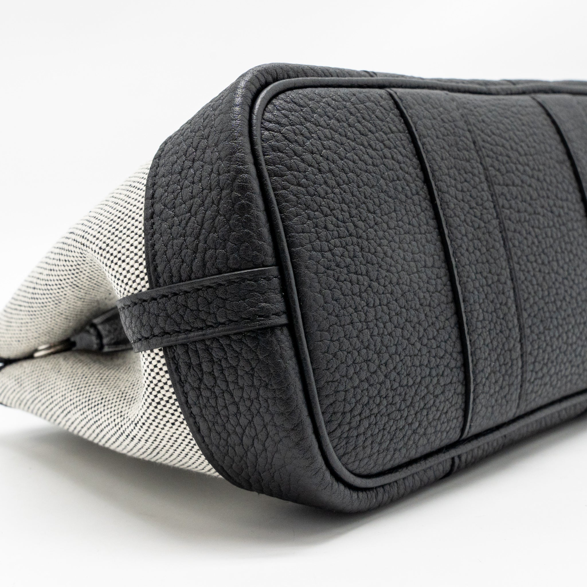HERMES NEO GARDEN PARTY 23 CANVAS/NEGONDA ECRU/BLACK SHW