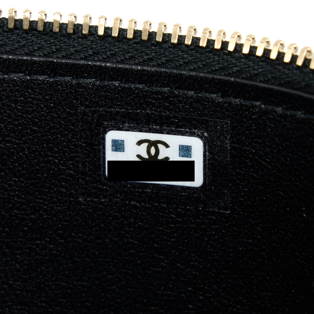 CHANEL 22A TOP HANDLE LONG VANITY WITH CHAIN LAMBSKIN BLACK LGHW