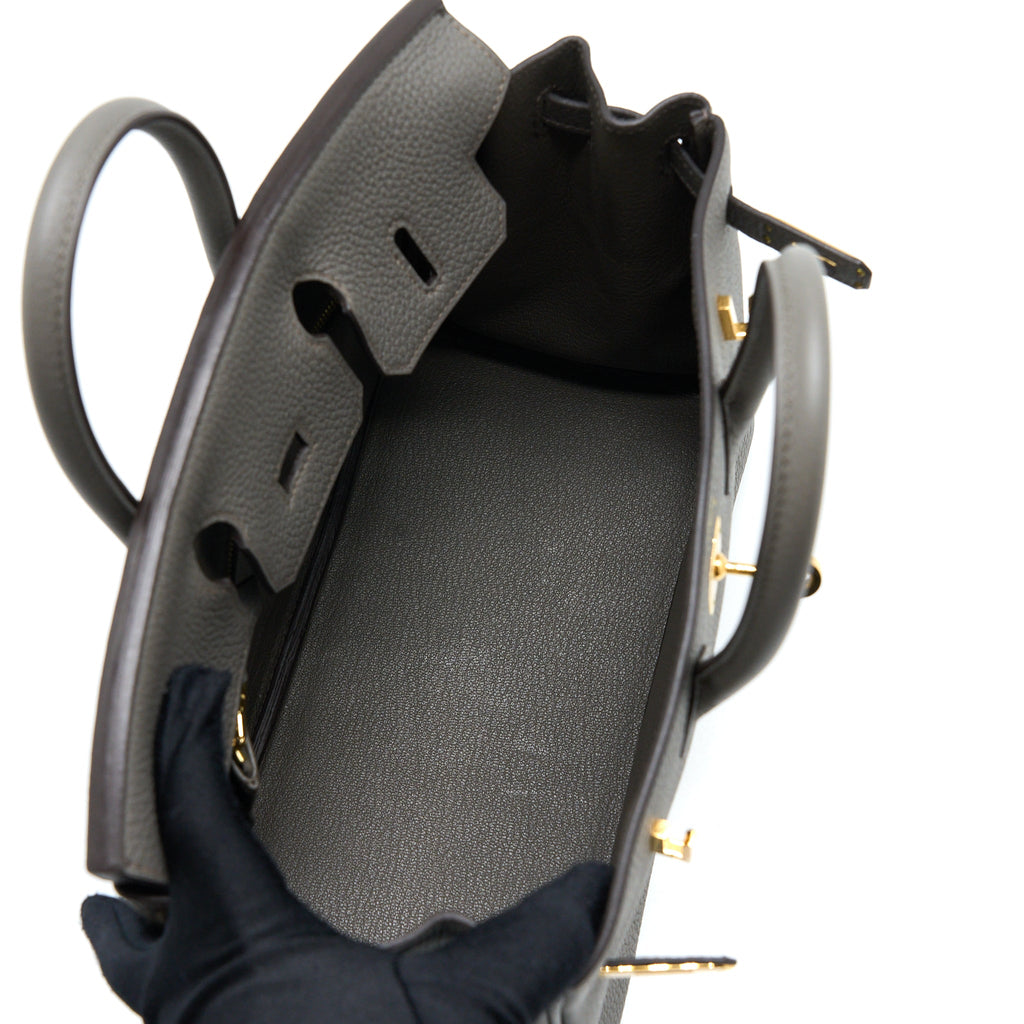 HERMES BIRKIN 25 TOGO 8F GRIS ETAIN GHW