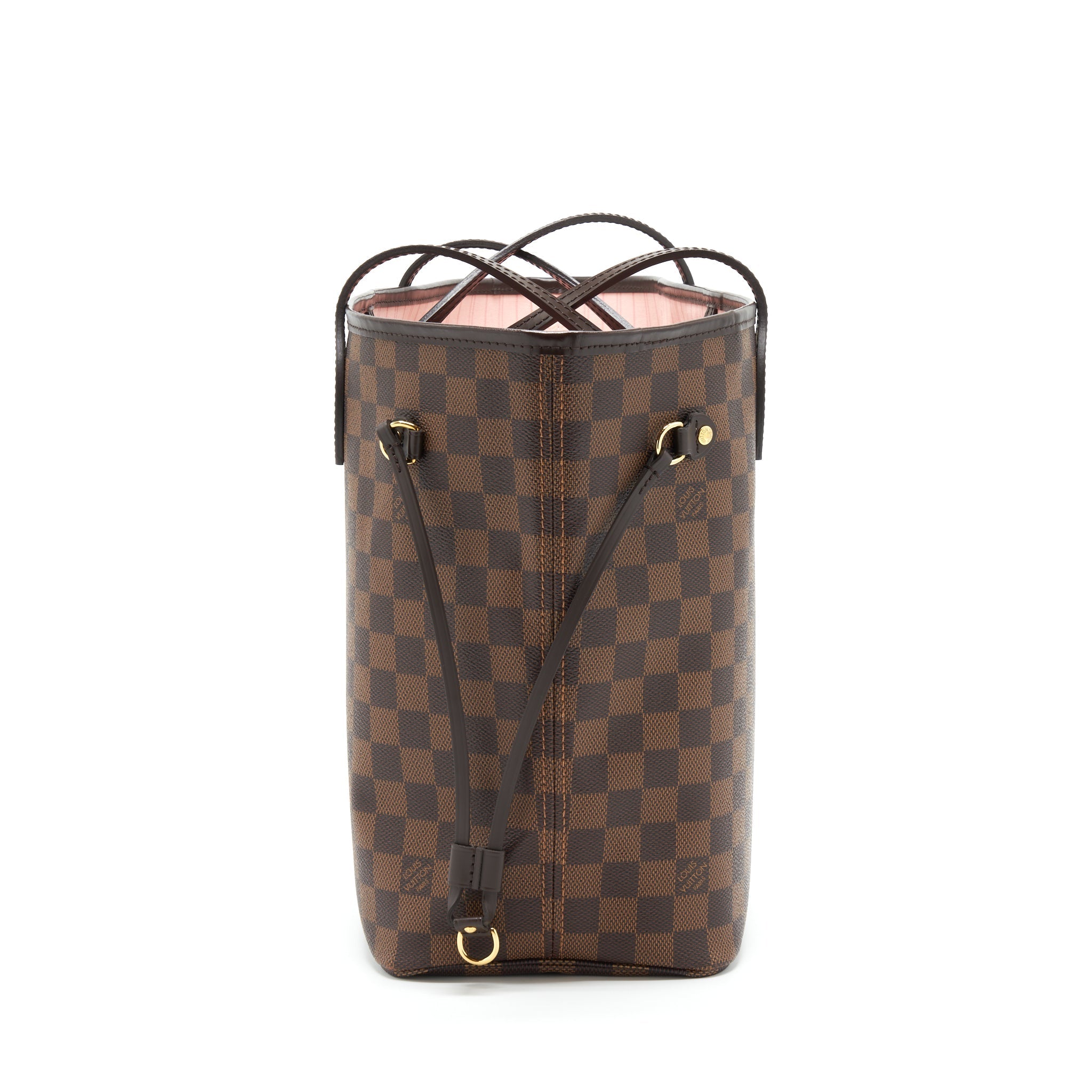 LOUIS VUITTON NEVERFULL MM DAMIER EBENE ROSE BALLERINE GHW