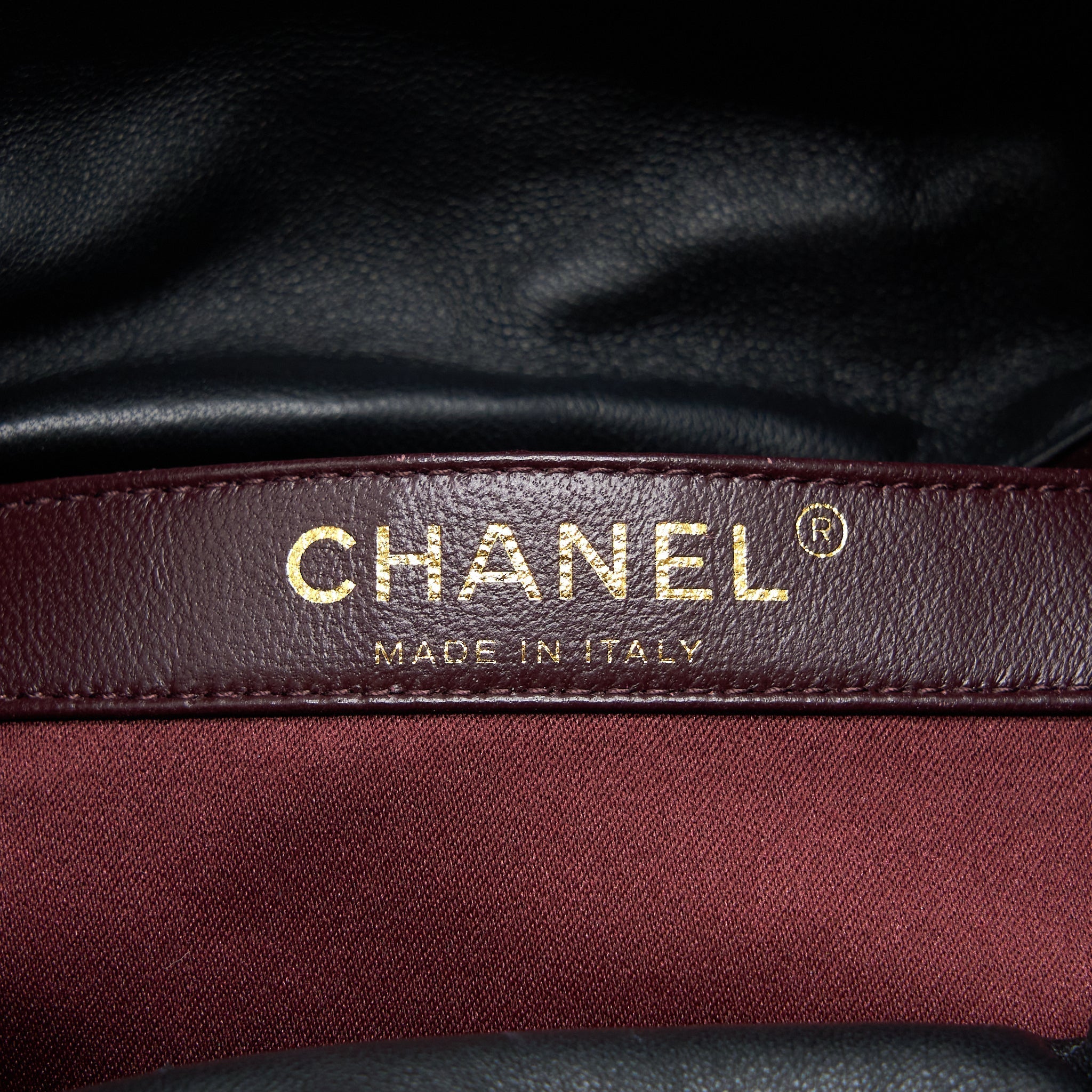 CHANEL BUCKET CRYSTAL CC LOGO PEARL CHAIN BAG LAMBSKIN BLACK SHW