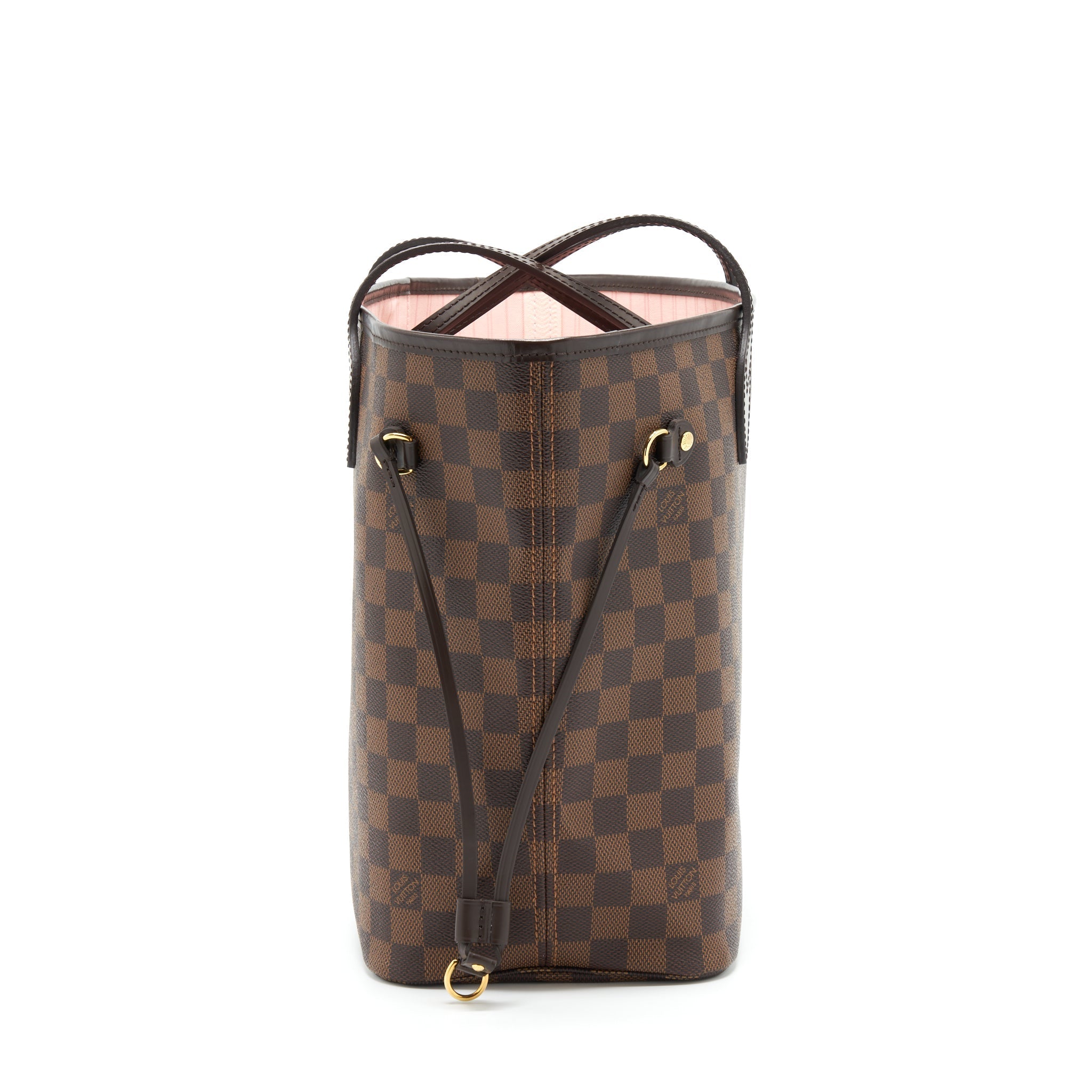 LOUIS VUITTON NEVERFULL MM DAMIER EBENE ROSE BALLERINE GHW