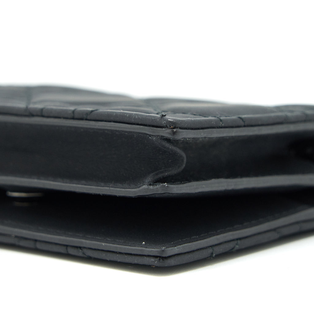 DIOR FLAP CARD HOLDER CALFSKIN SO BLACK