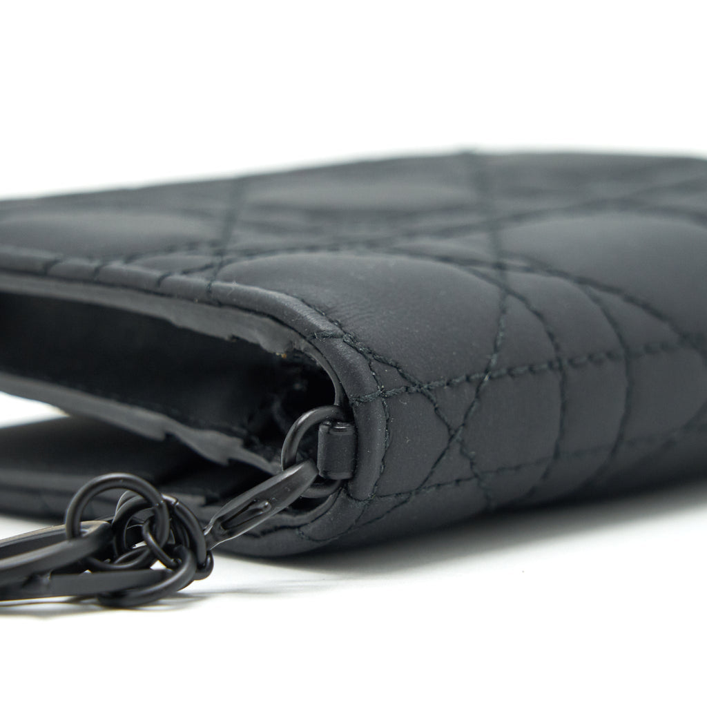 DIOR FLAP CARD HOLDER CALFSKIN SO BLACK