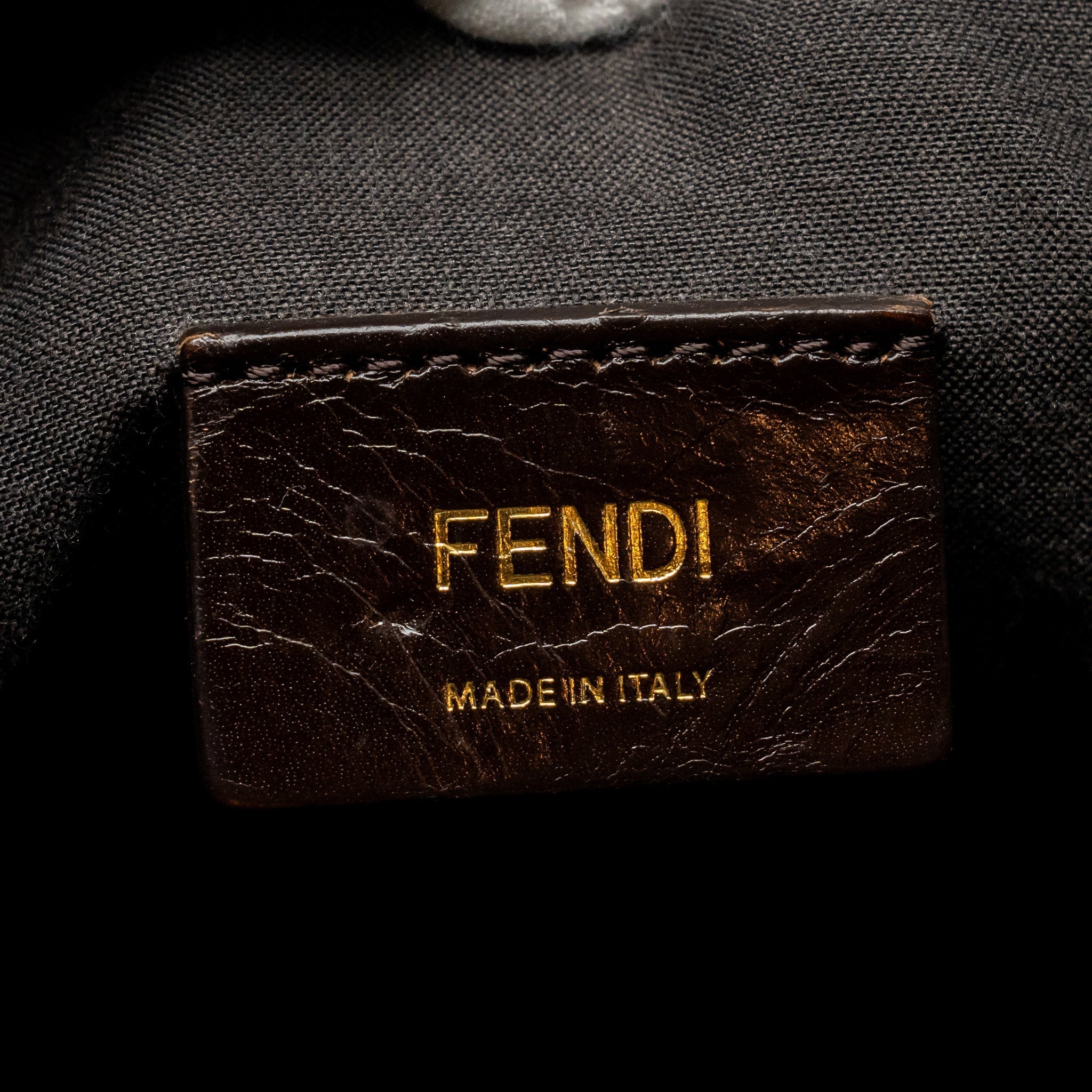 FENDI BOSTON BAG FF JACQUARD CANVAS BROWN GHW