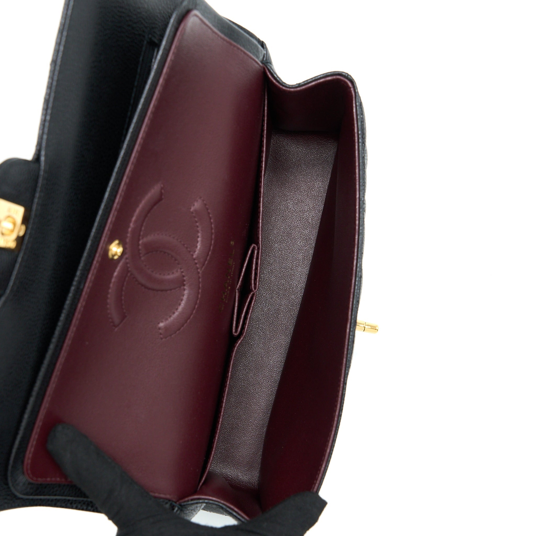 CHANEL MEDIUM CLASSIC DOUBLE FLAP BAG CAVIAR BLACK GHW