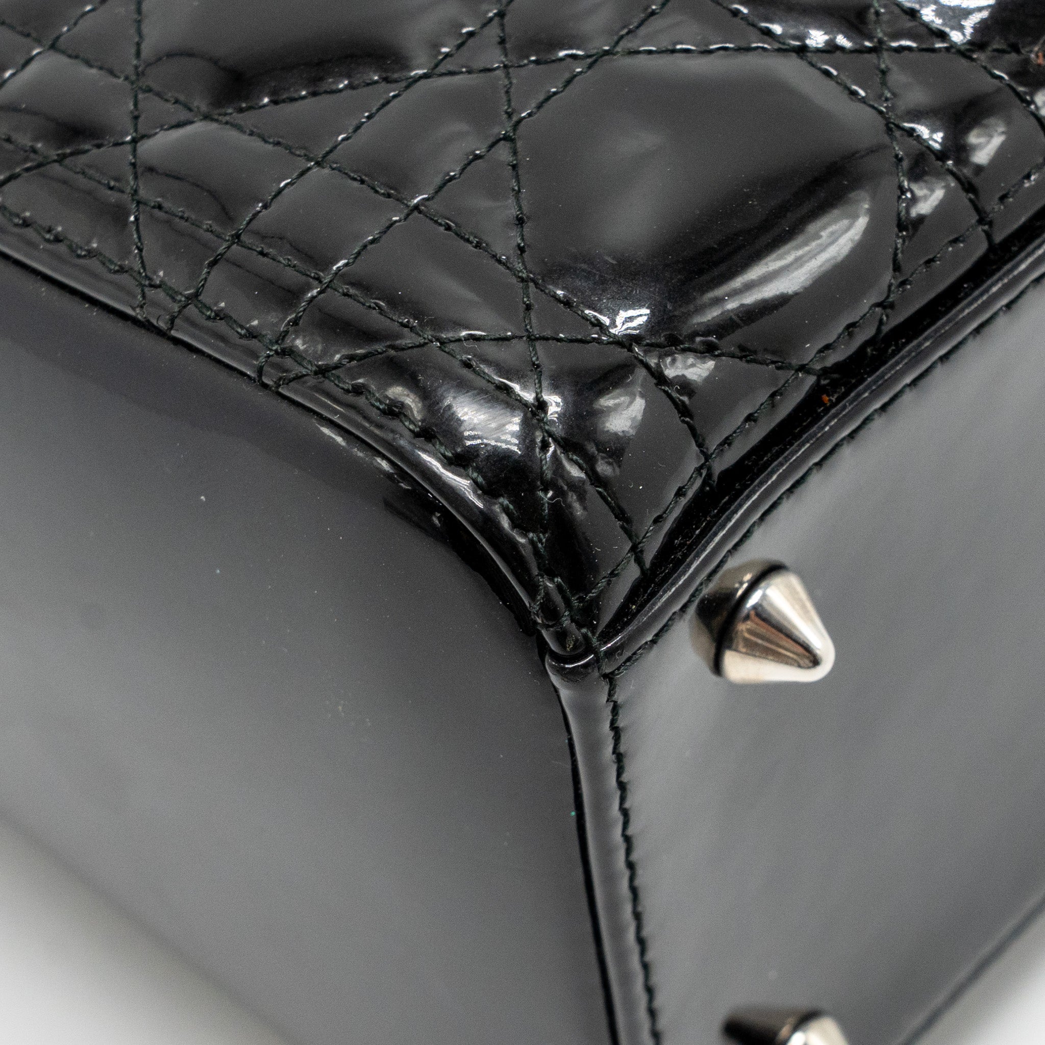 DIOR MEDIUM LADY DIOR PATENT BLACK SHW