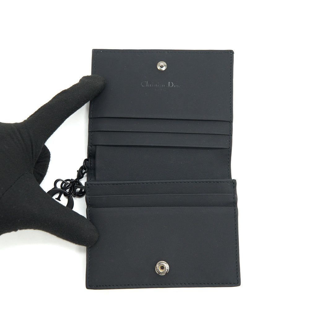 DIOR FLAP CARD HOLDER CALFSKIN SO BLACK