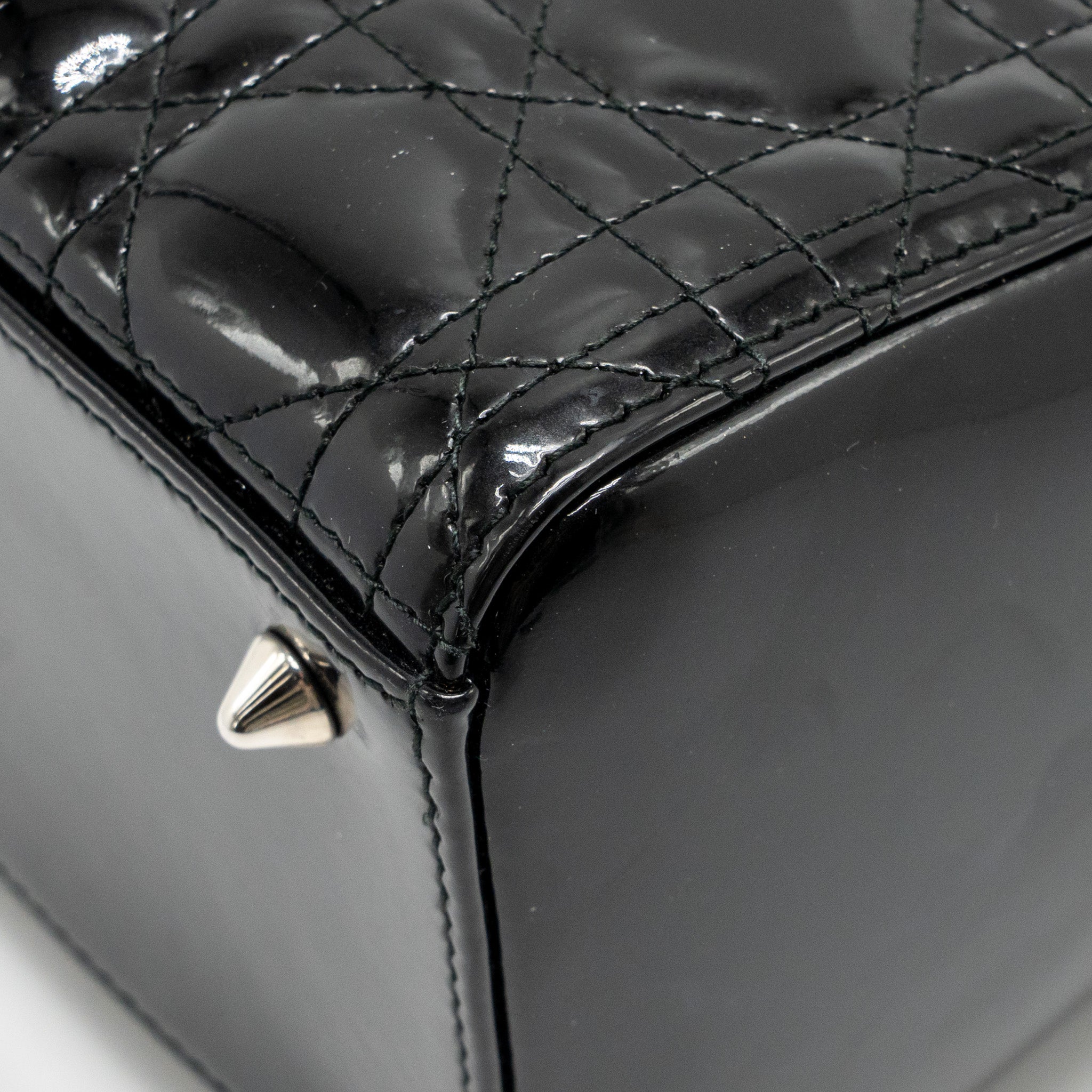 DIOR MEDIUM LADY DIOR PATENT BLACK SHW