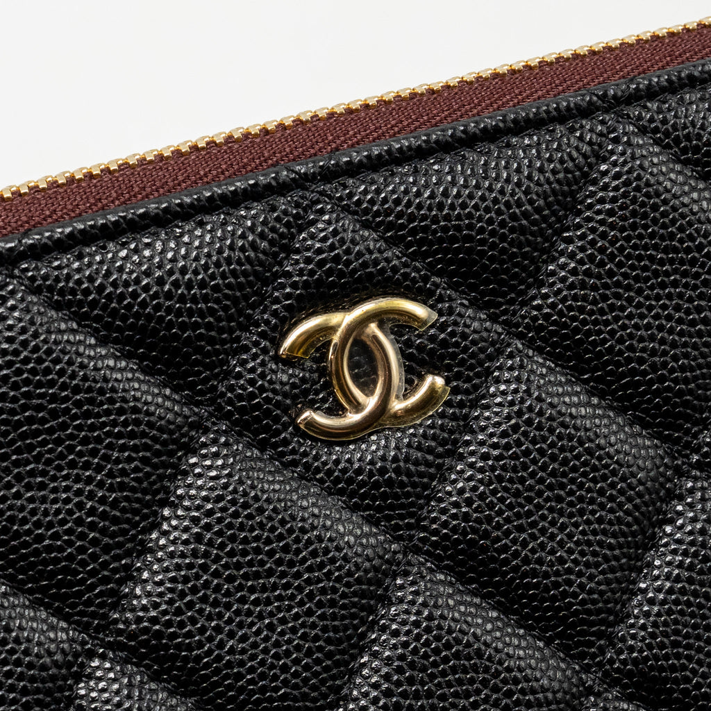 CHANEL O CASE CLUTCH CAVIAR BLACK GHW