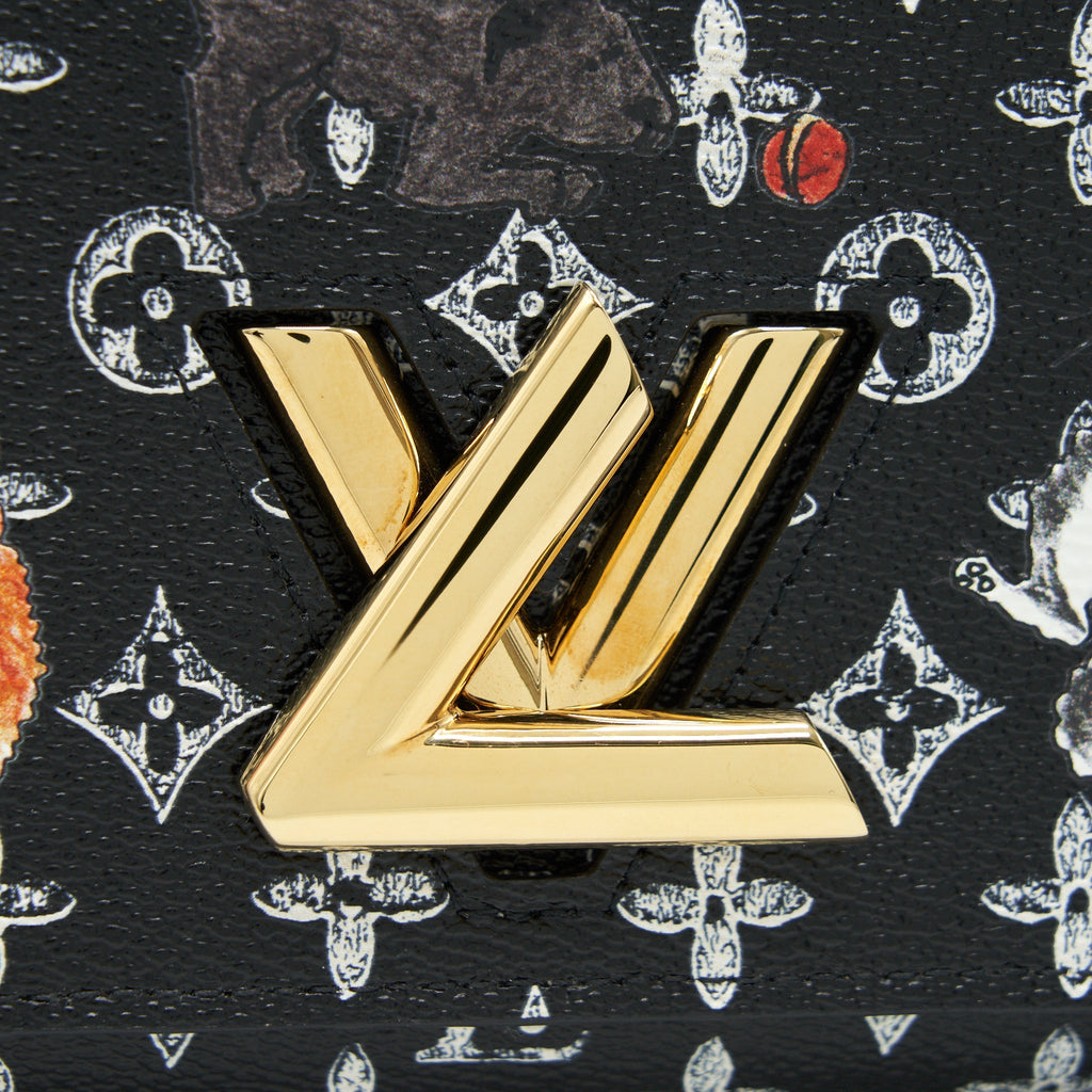 LOUIS VUITTON TWIST CHAIN WALLET MONOGRAM CATOGRAM CAT BLACK
