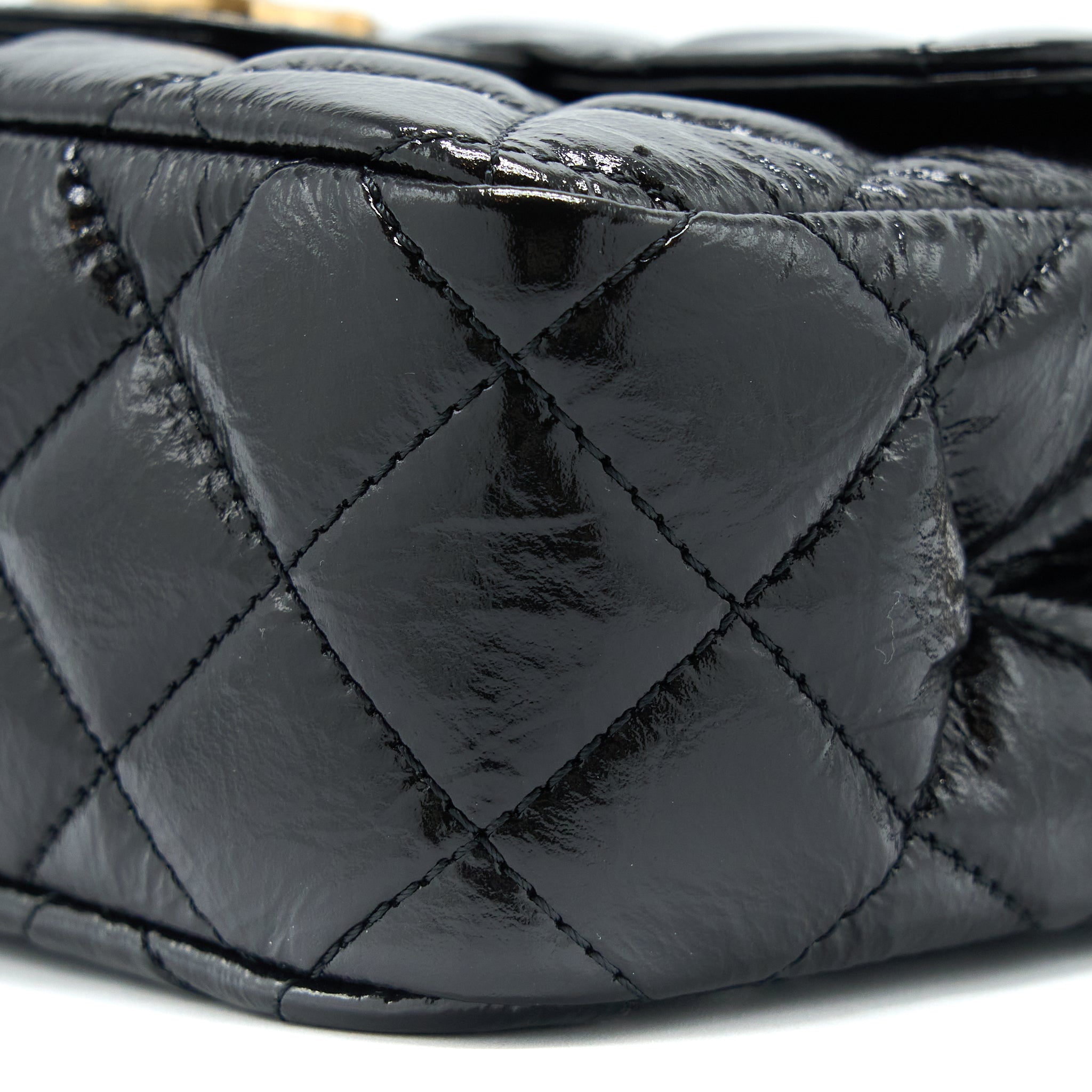 CHANEL 23C SMALL HOBO BAG SHINY CALFSKIN BLACK BRUSHED GHW (MICROCHIP)