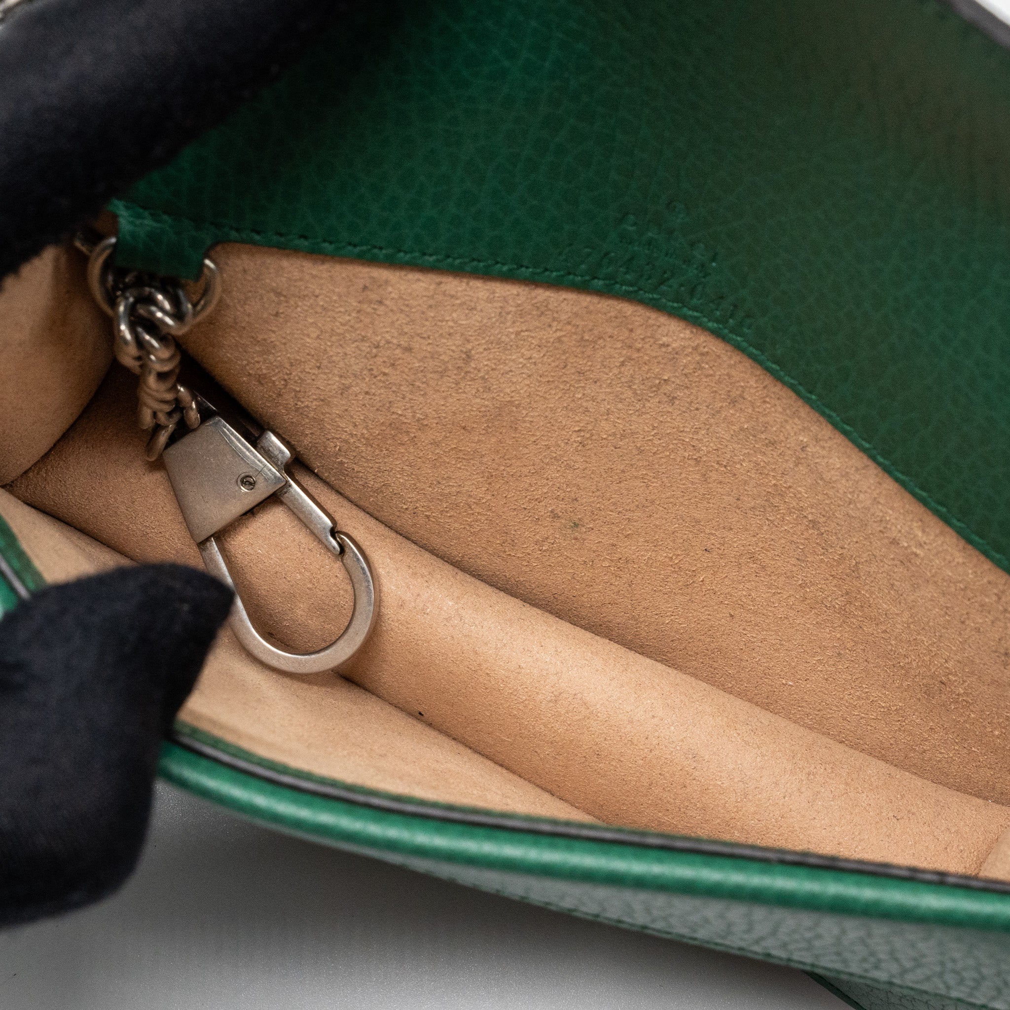 GUCCI DIONYSUS SUPER MINI CALFSKIN GREEN BRUSHED GHW