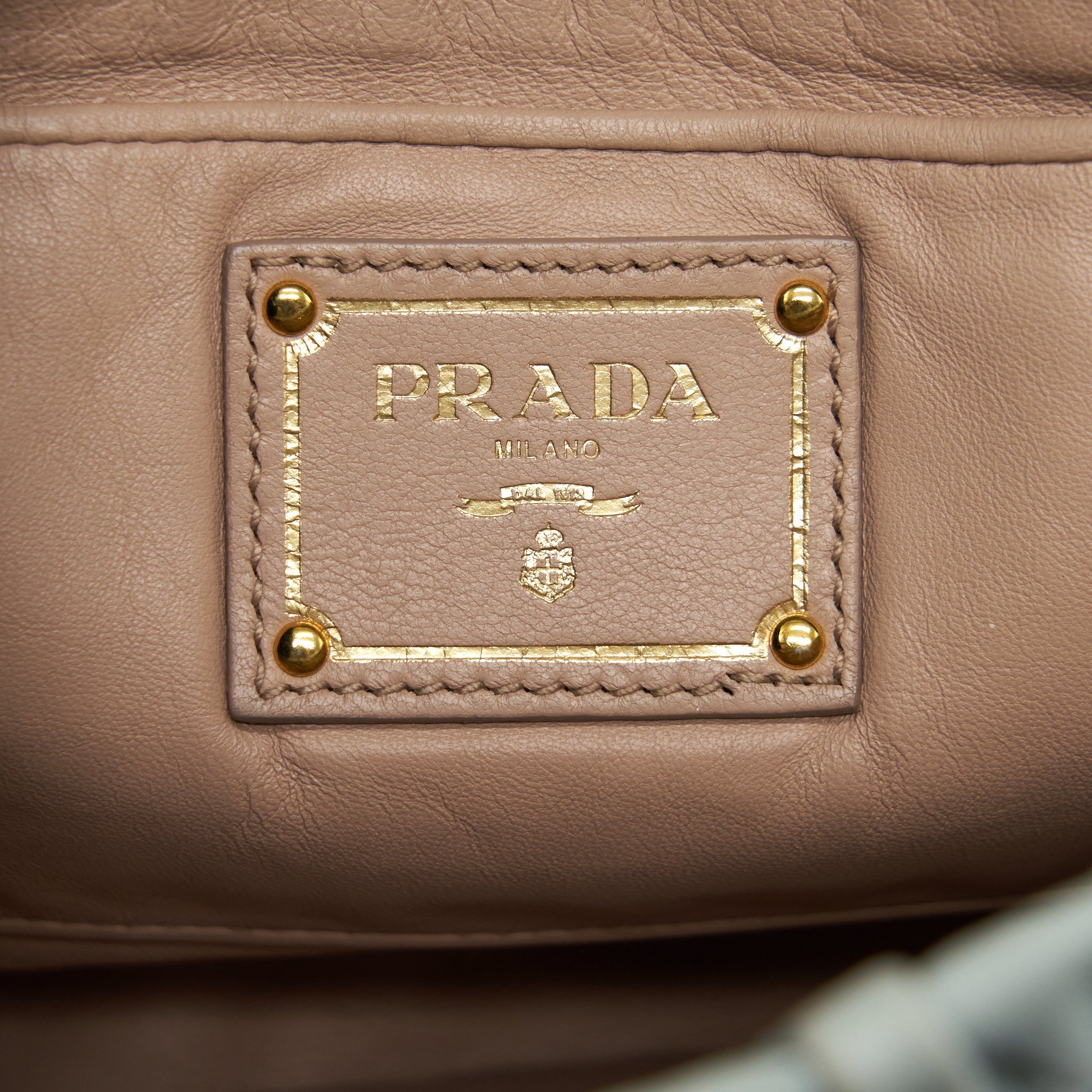 PRADA NAPPA GAUFRE CLUTCH LIGHT BLUE SHW
