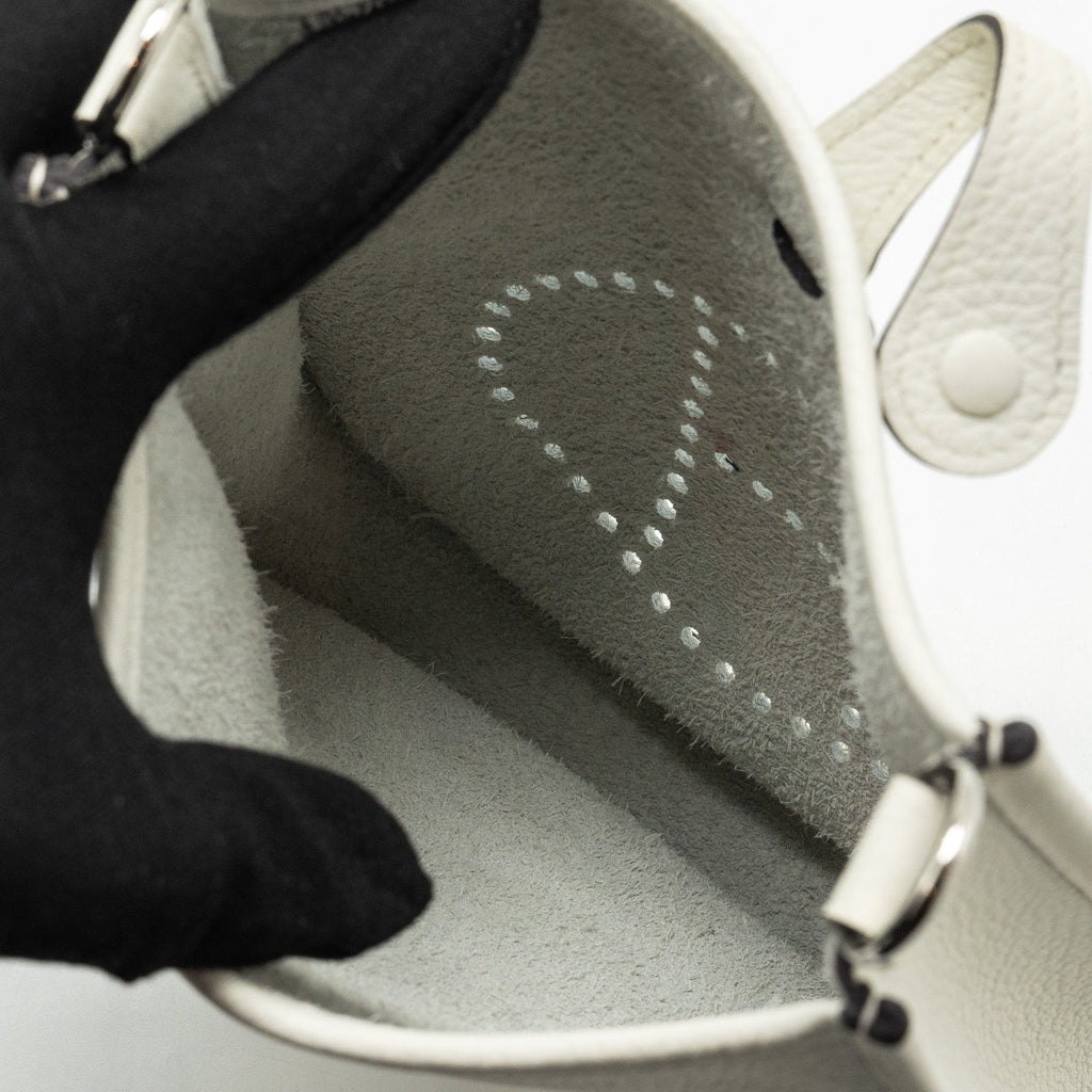 HERMES MINI EVELYNE CLEMENCE NEW WHITE SHW