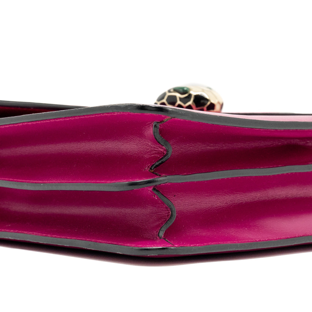 BVLGARI SERPENTI FOREVER FLAP BAG CALFSKIN DARK PINK GHW