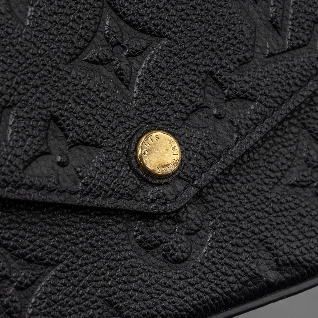 LOUIS VUITTON FELICIE POCHETTE MONOGRAM EMPREINTE BLACK GHW(NEW VERSION)