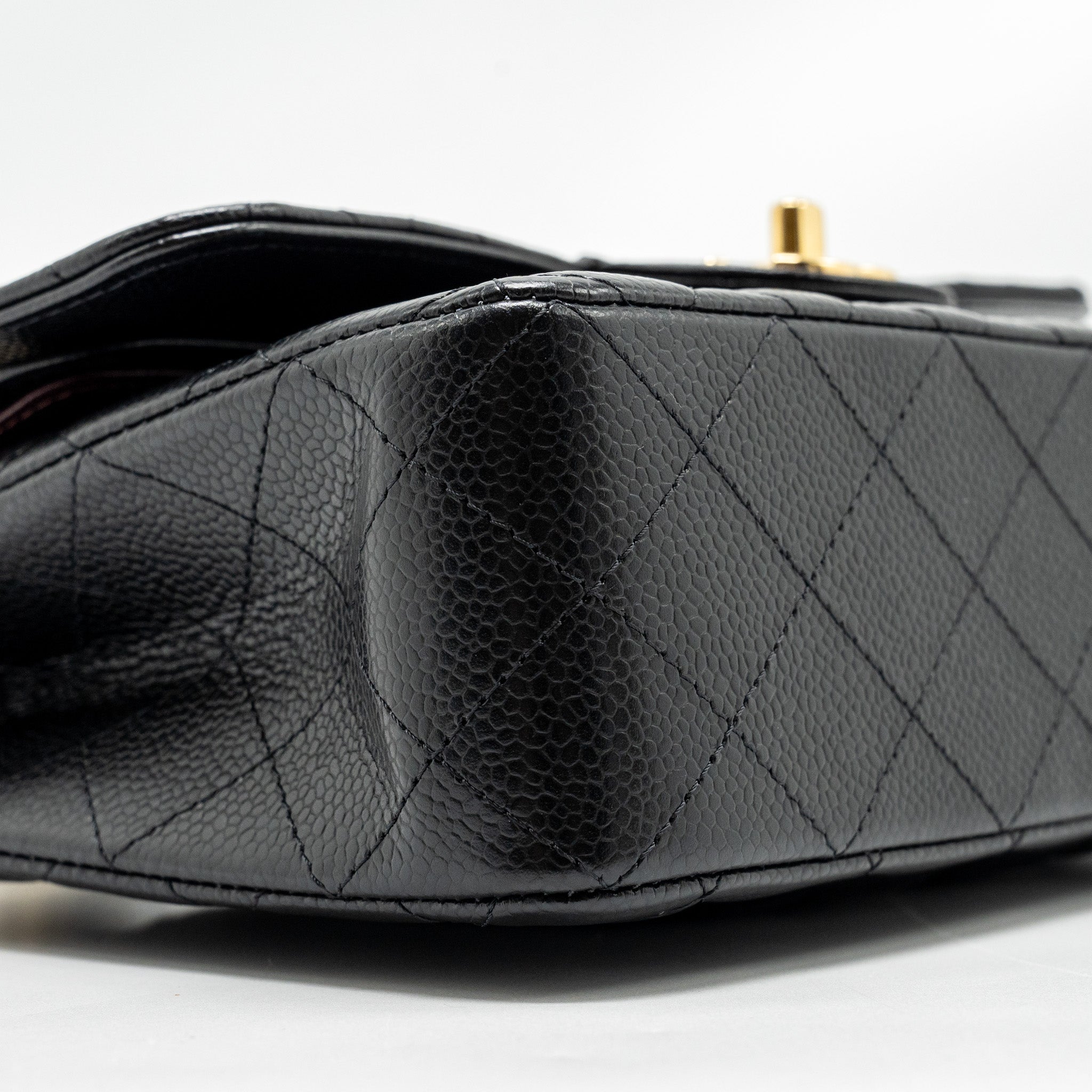CHANEL SMALL CLASSIC DOUBLE FLAP BAG CAVIAR BLACK GHW (MICROCHIP)