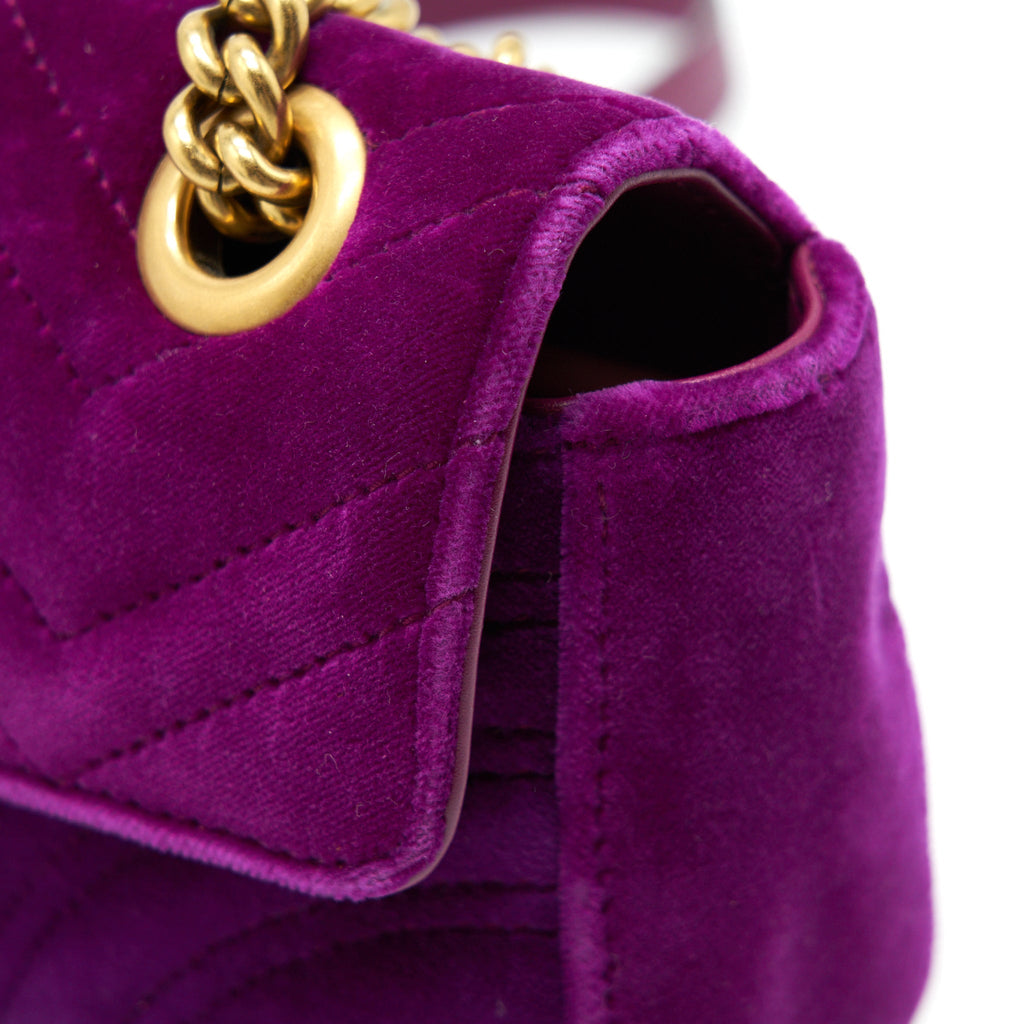 GUCCI MINI MARMONT BAG VELVET PURPLE GHW