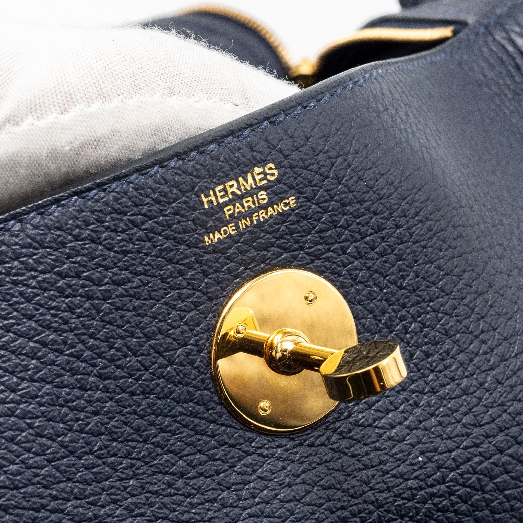 HERMES LINDY 26 CLEMENCE BLUE NUIT GHW