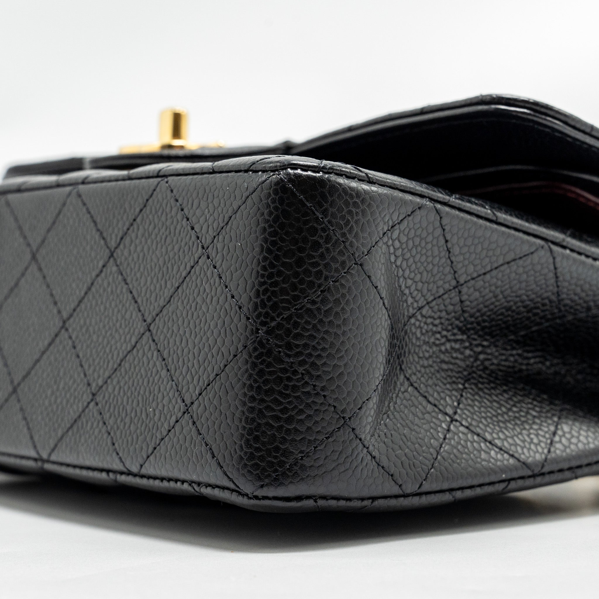 CHANEL SMALL CLASSIC DOUBLE FLAP BAG CAVIAR BLACK GHW (MICROCHIP)