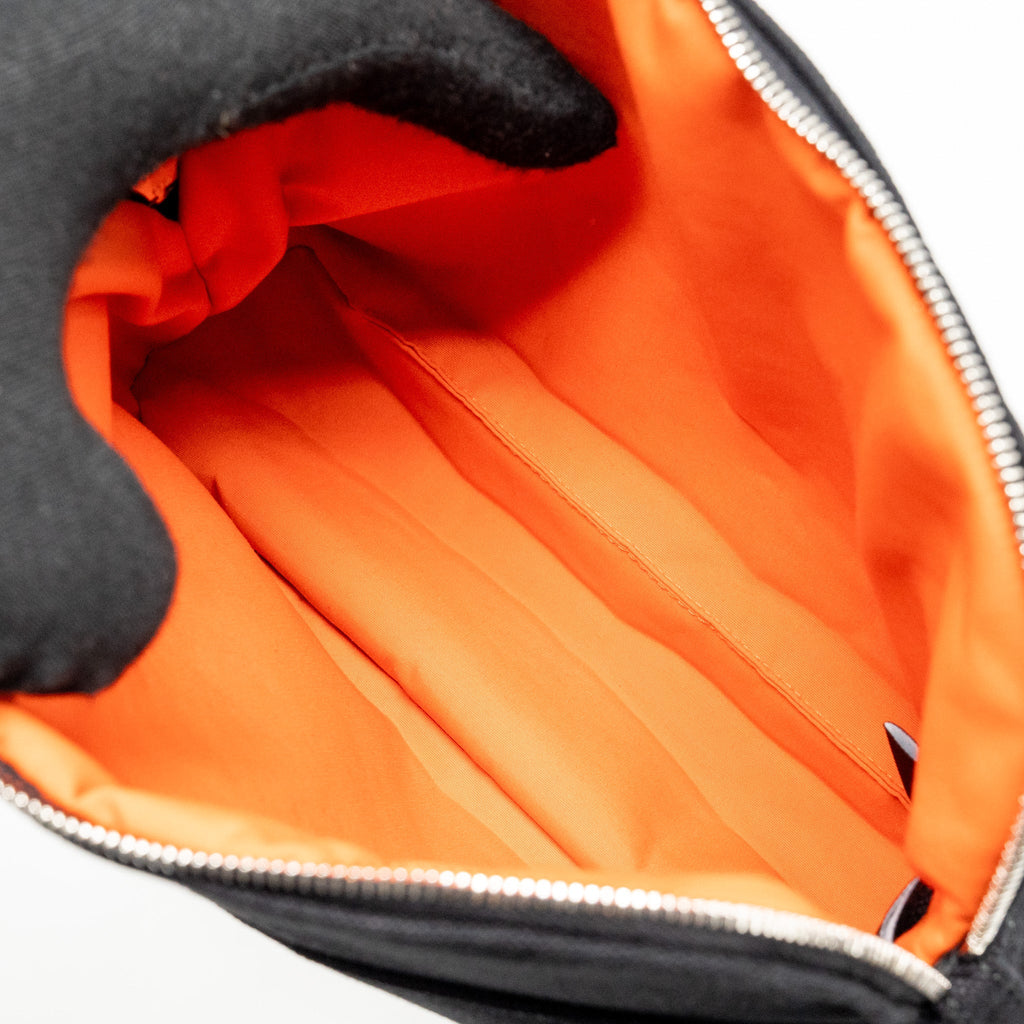 HERMES BOLIDE CASE, MINI MODEL COTTON BLACK/ORANGE SHW