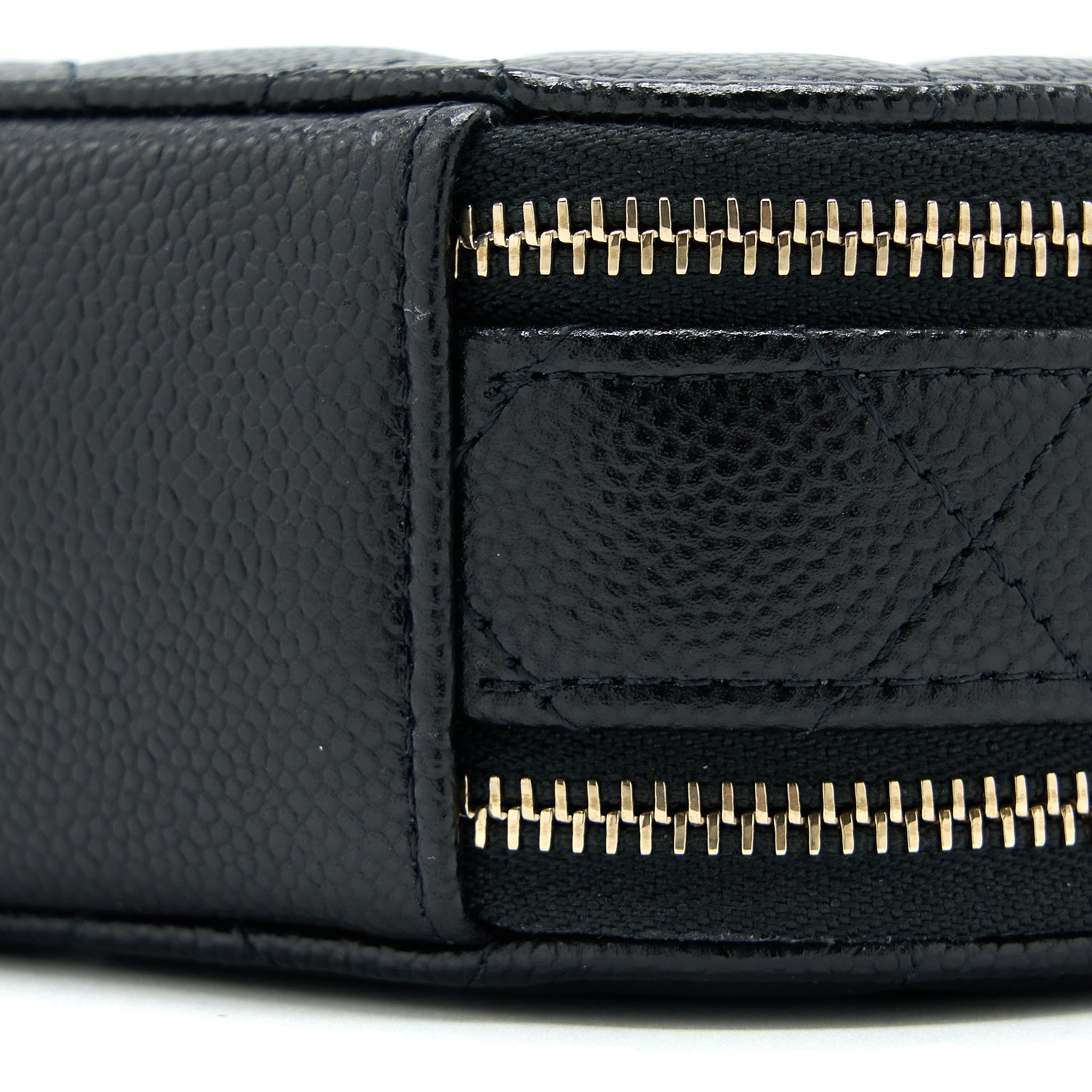 CHANEL MINI ROUND PURSE VANITY CAVIAR BLACK LGHW