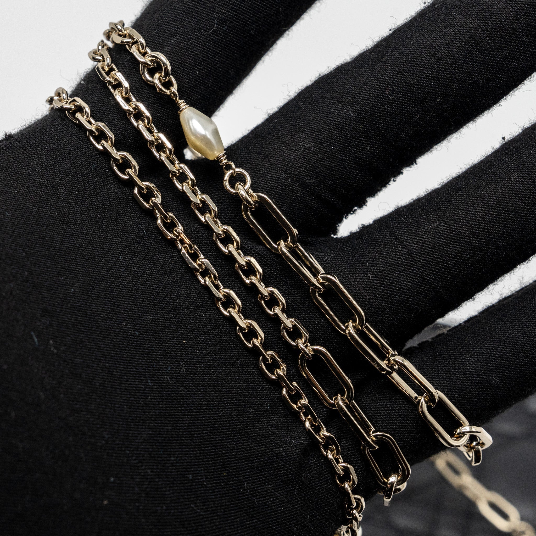 DIOR MY DIOR DAILY CHAIN POUCH LAMBSKIN BLACK LGHW