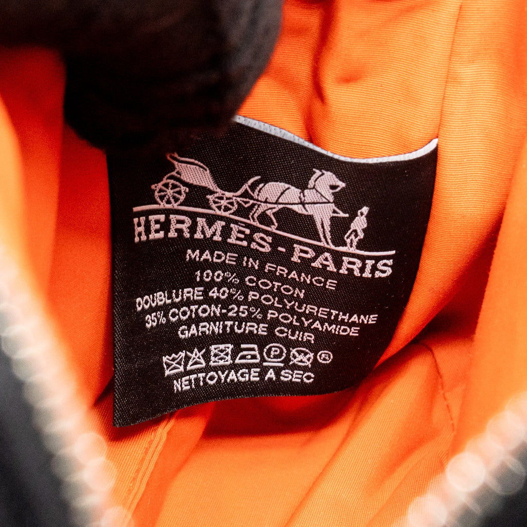 HERMES BOLIDE CASE, MINI MODEL COTTON BLACK/ORANGE SHW