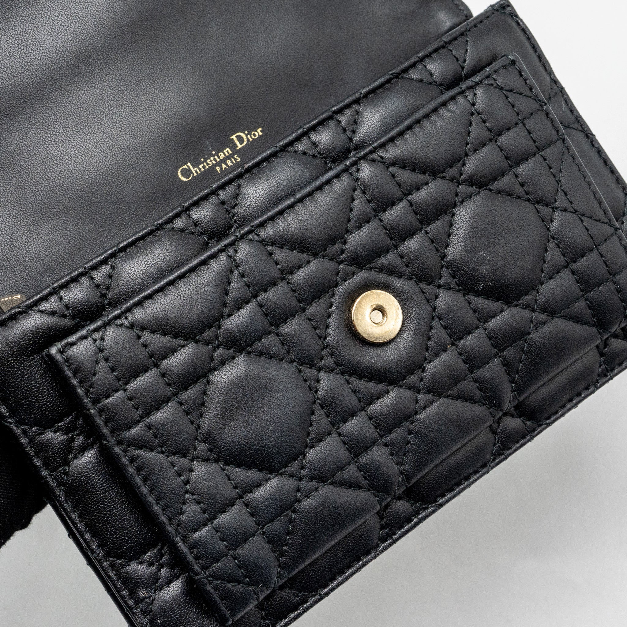 DIOR MY DIOR DAILY CHAIN POUCH LAMBSKIN BLACK LGHW
