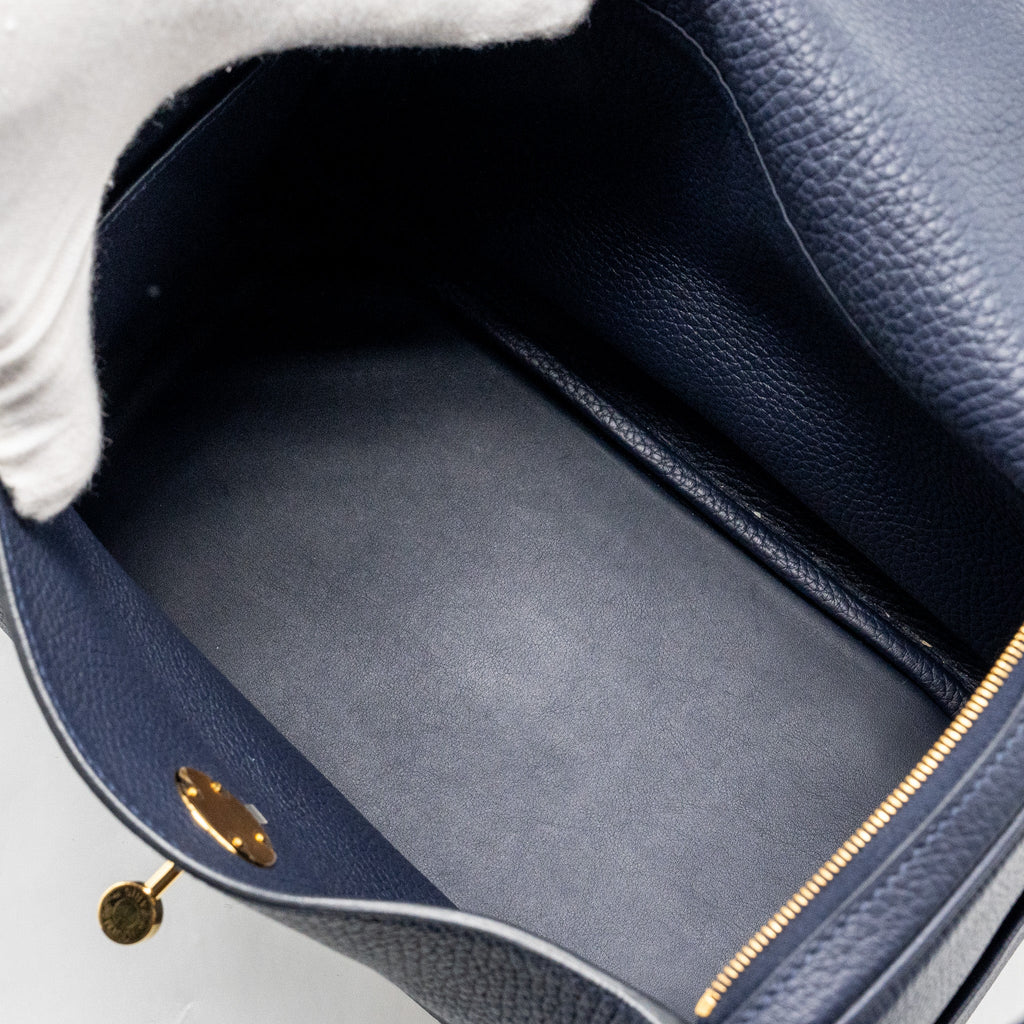 HERMES LINDY 26 CLEMENCE BLUE NUIT GHW