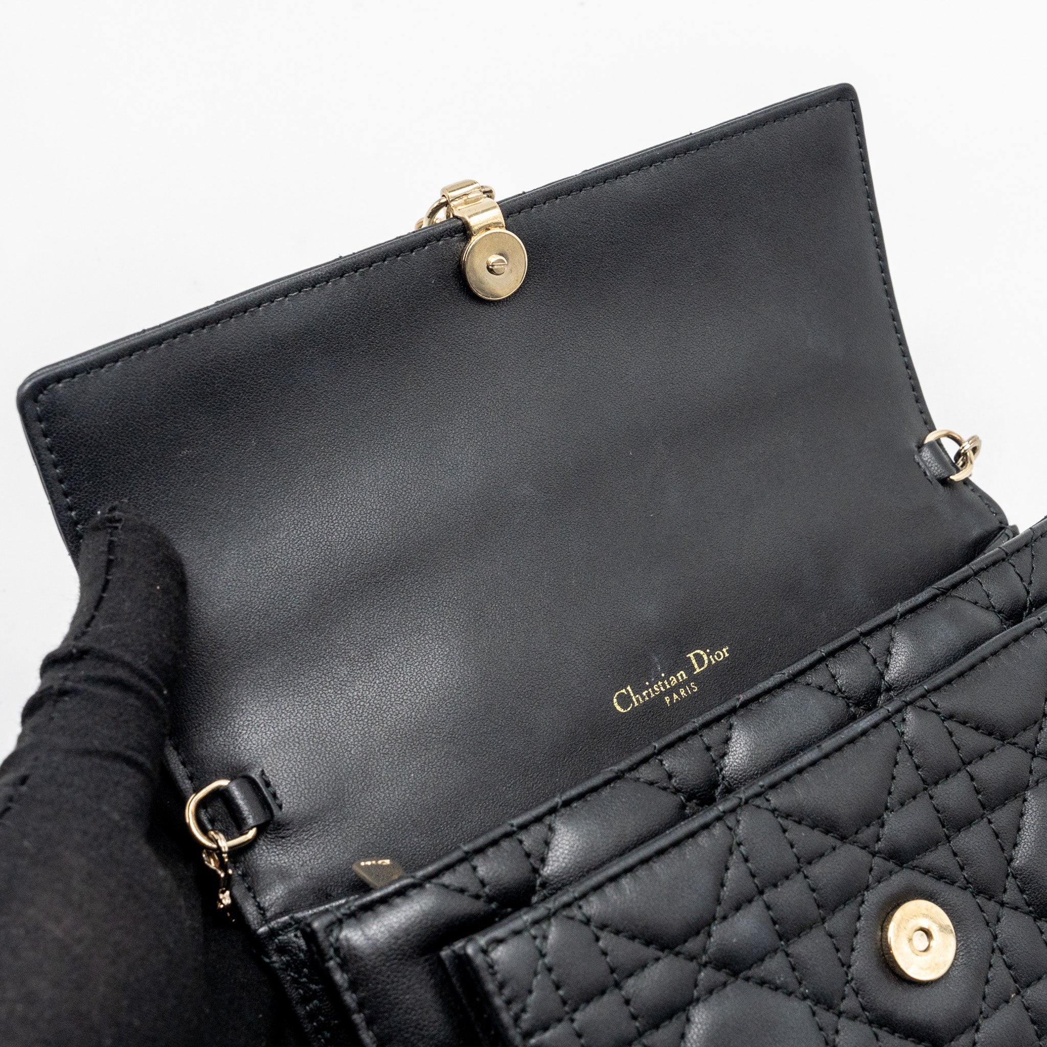 DIOR MY DIOR DAILY CHAIN POUCH LAMBSKIN BLACK LGHW