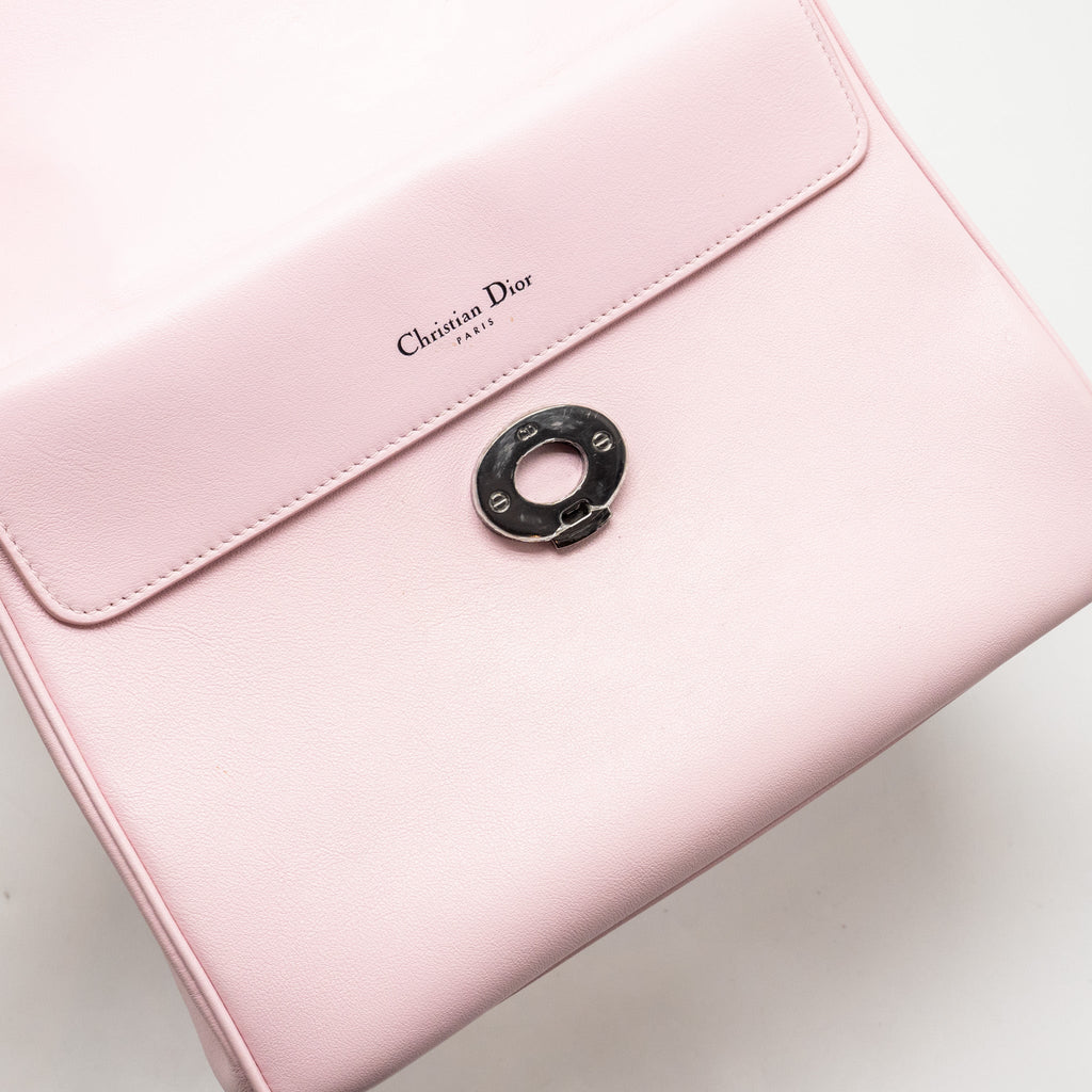 DIOR MEDIUM BE DIOR FLAP BAG CALFSKIN/METALLIC PATENT PINK SHW