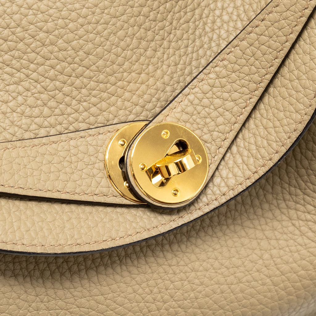 HERMES LINDY 26 CLEMENCE BEIGE MARFA GHW