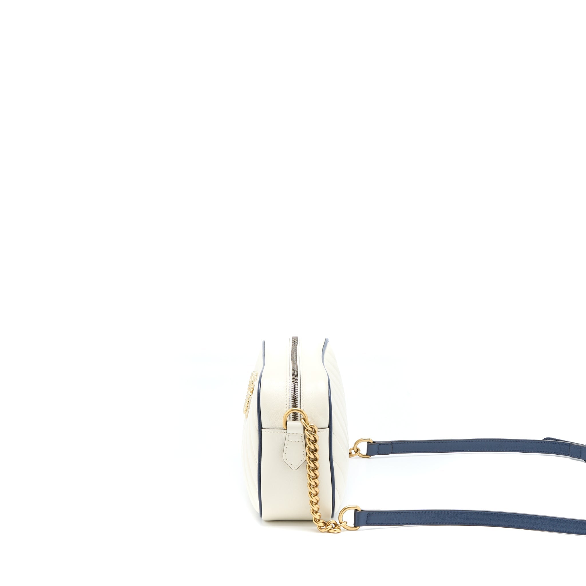 GUCCI MARMONT CAMERA BAG CALFSKIN WHITE GHW
