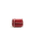 VALENTINO ROCKSTUD SMALL SADDLE BAG IN RED