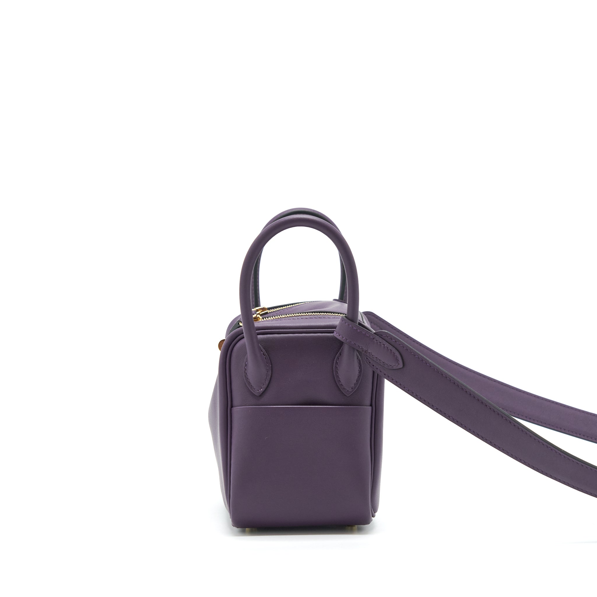 HERMES MINI LINDY SWIFT CASSIS/BLEU ROYAL GHW