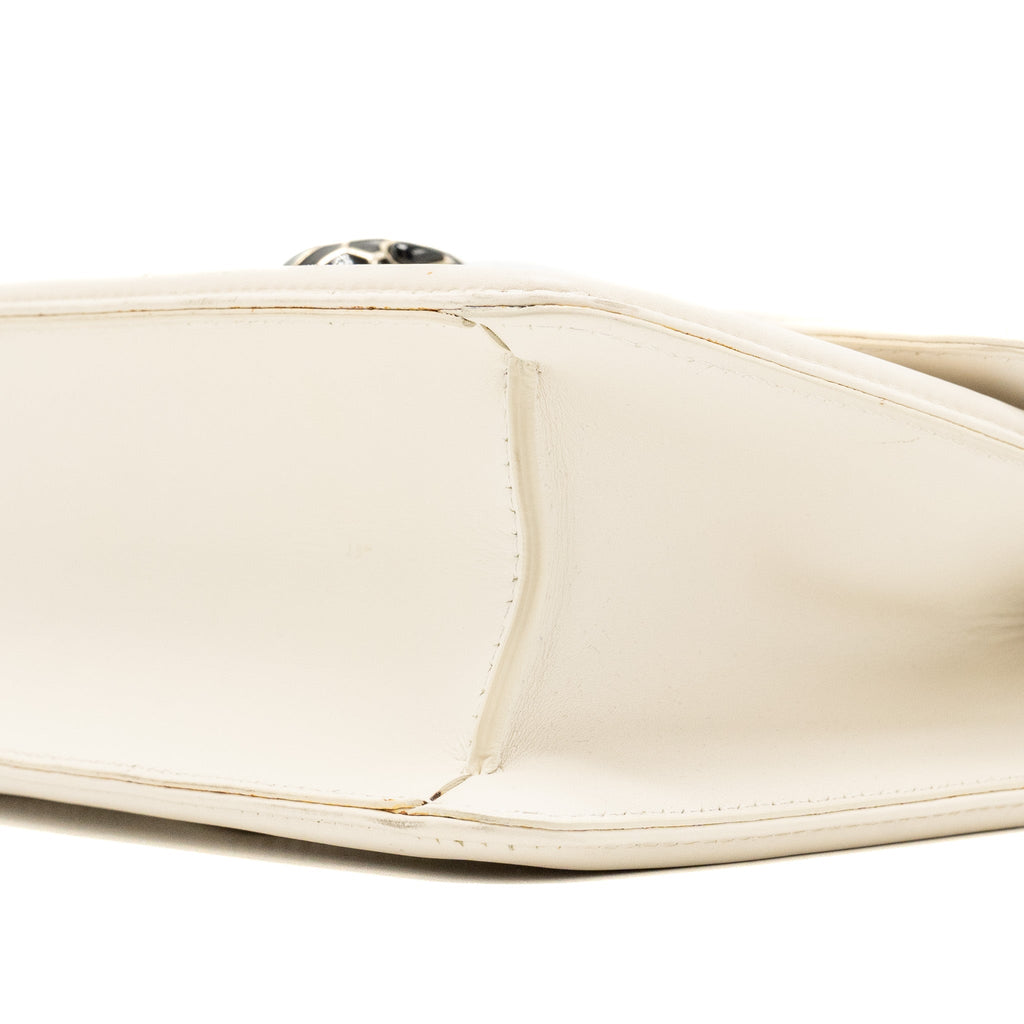 BVLGARI SERPENTI FLAP CHAIN BAG CALFSKIN LIMITED EDITION WHITE LGHW
