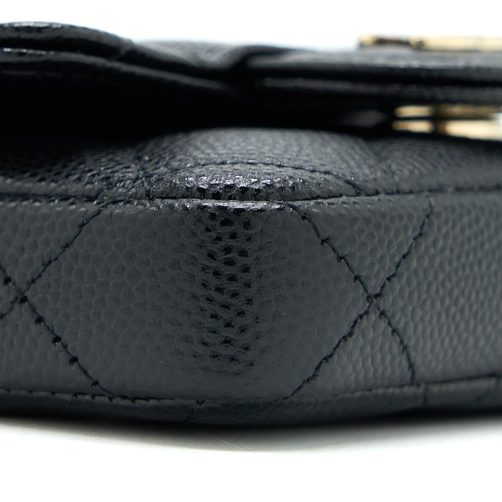 CHANEL FLAP CARDHOLDER BELT BAG CAVIAR BLACK LGHW