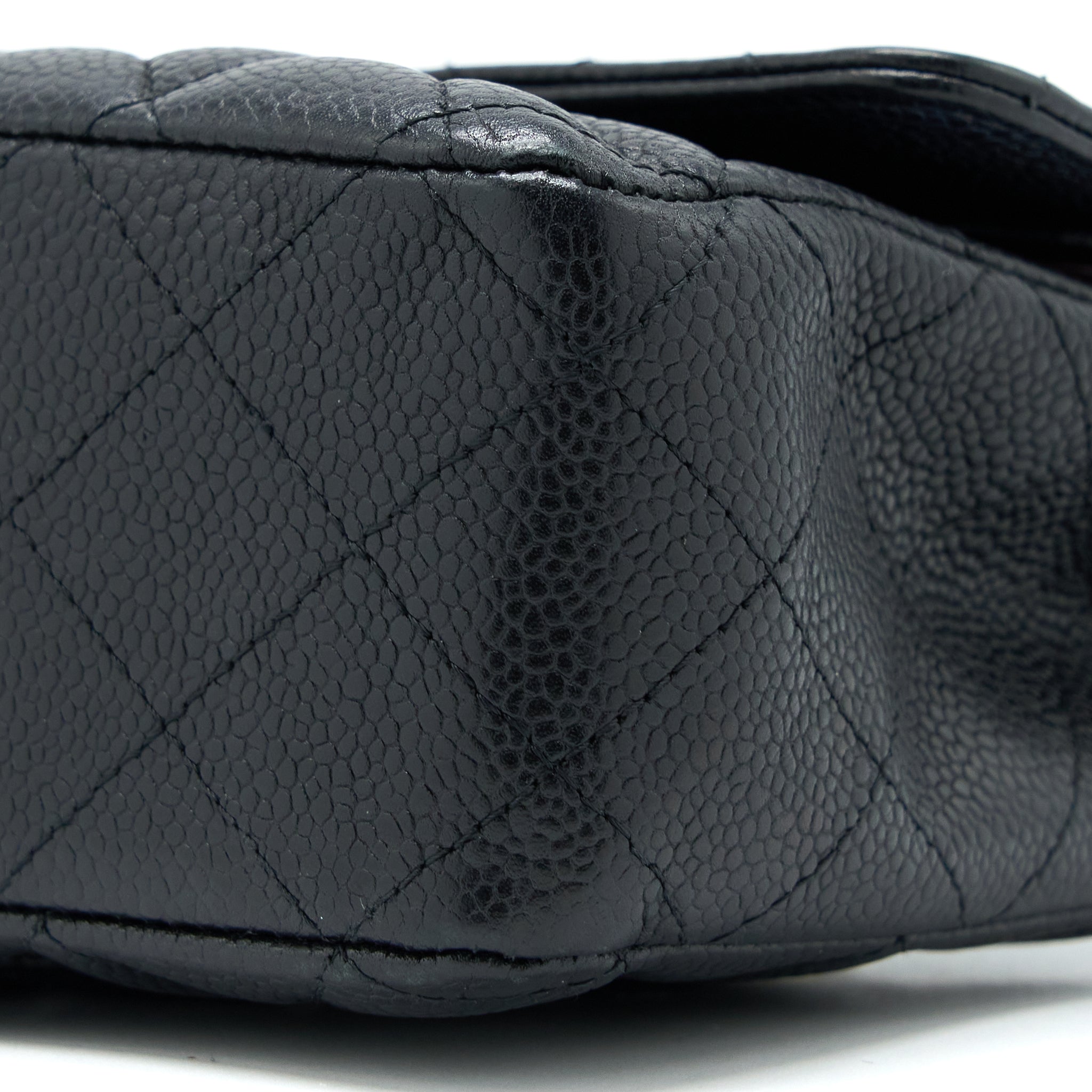 CHANEL MEDIUM CLASSIC DOUBLE FLAP BAG CAVIAR BLACK SHW