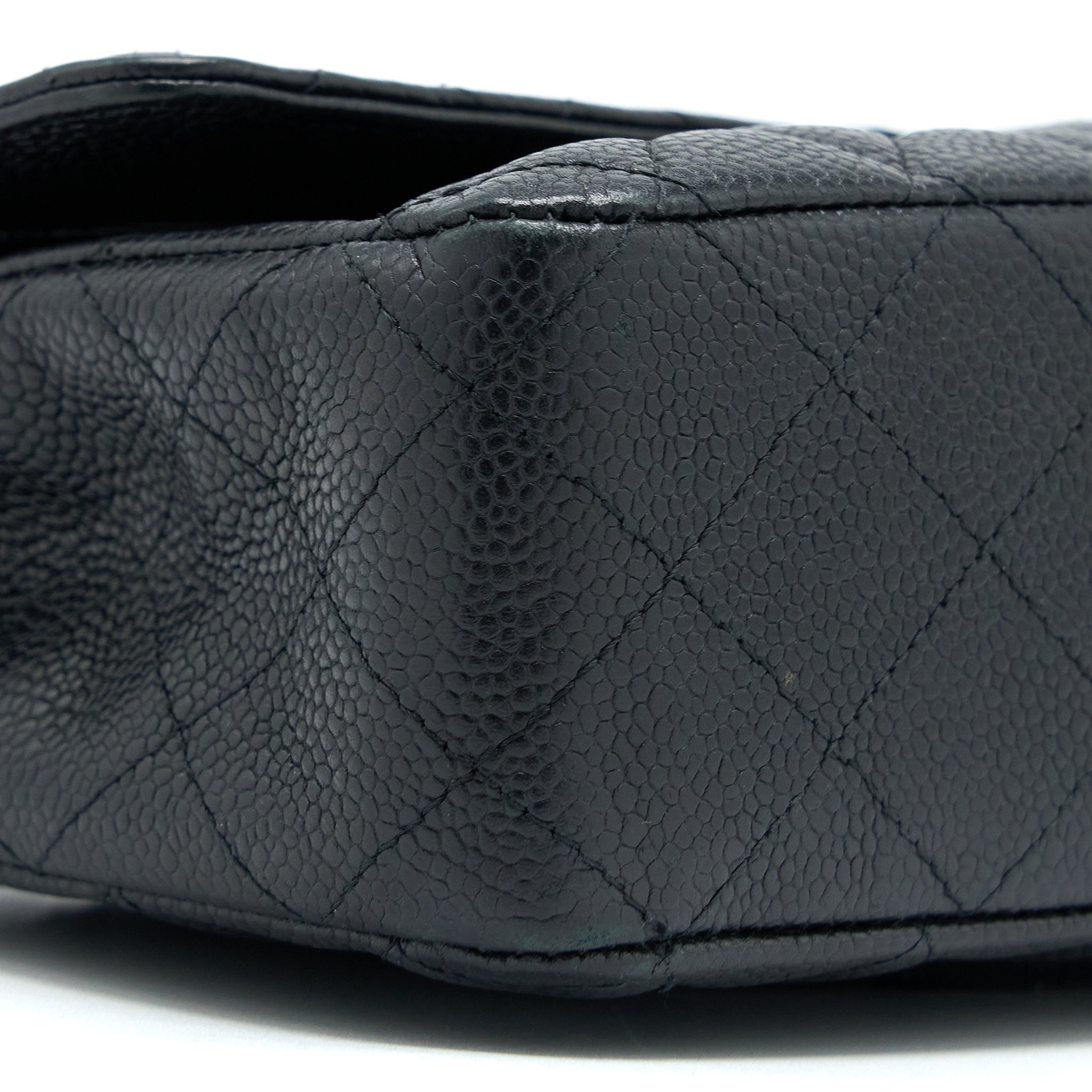 CHANEL MEDIUM CLASSIC DOUBLE FLAP BAG CAVIAR BLACK SHW