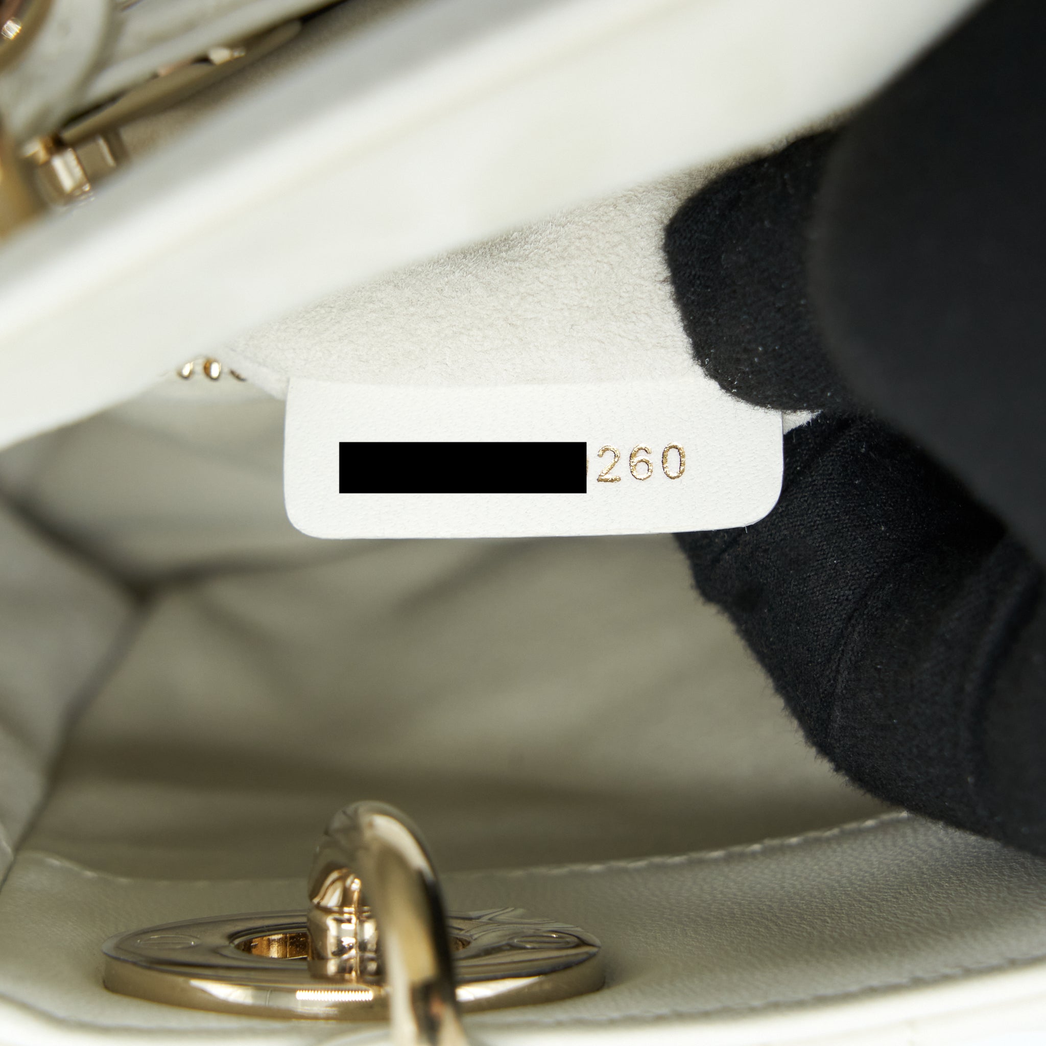 DIOR MINI LADY DIOR TOTE BAG LAMBSKIN WHITE LGHW